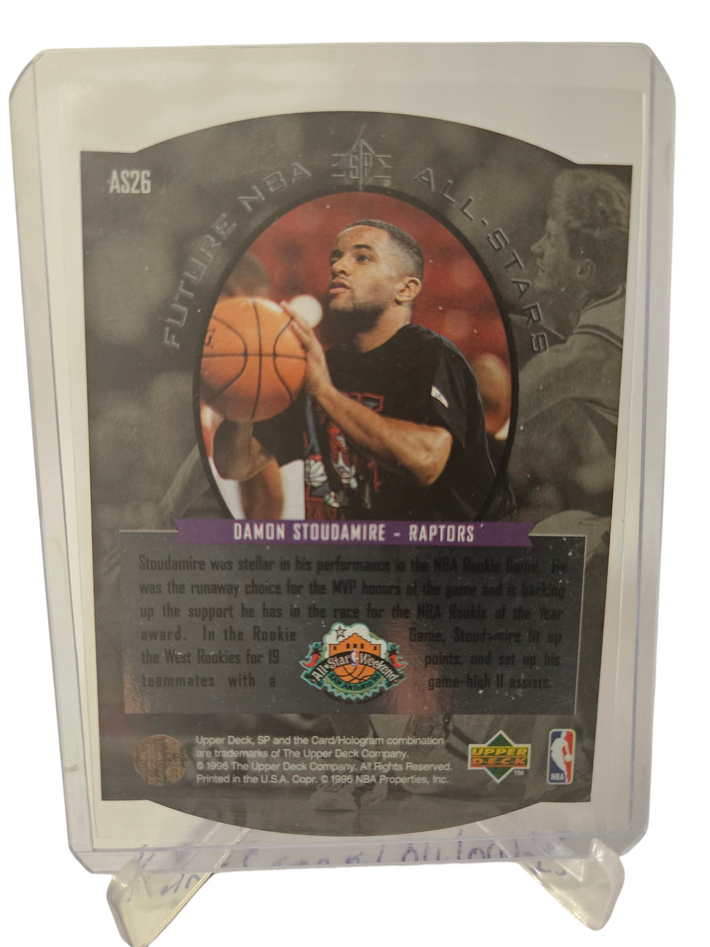 1996 Upper Deck #AS26 Damon Stoudamire Rookie Card Future NBA All Stars Die Cut