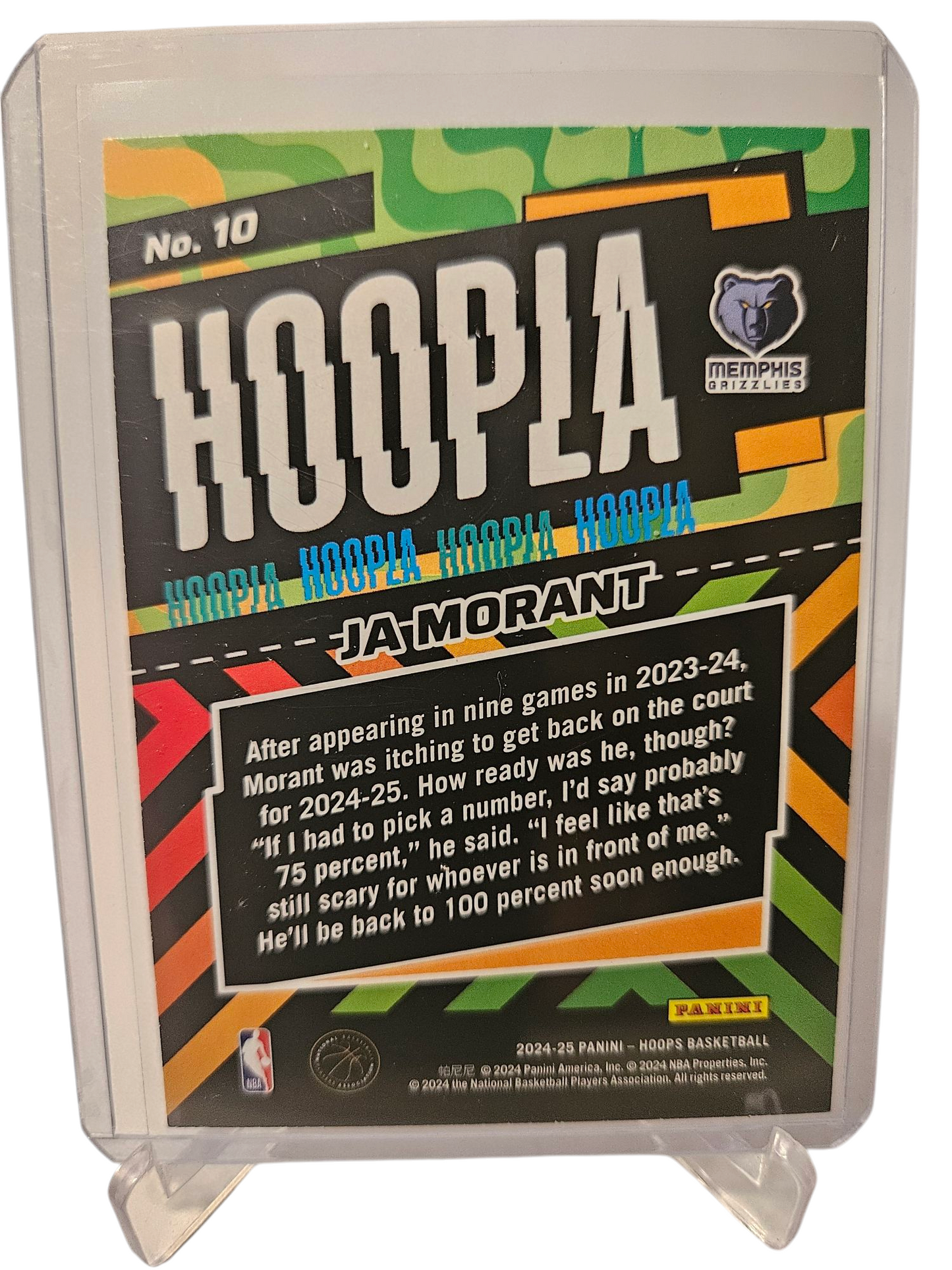 2024-25 Panini Hoops #10 JA Morant Hoopla