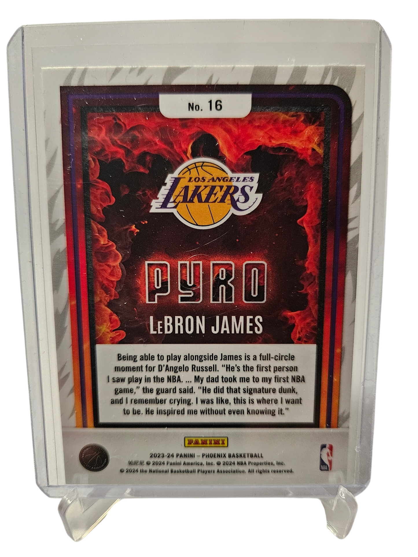 2023-24 Panini Phoenix #16 Lebron James Pyro Silver Holo