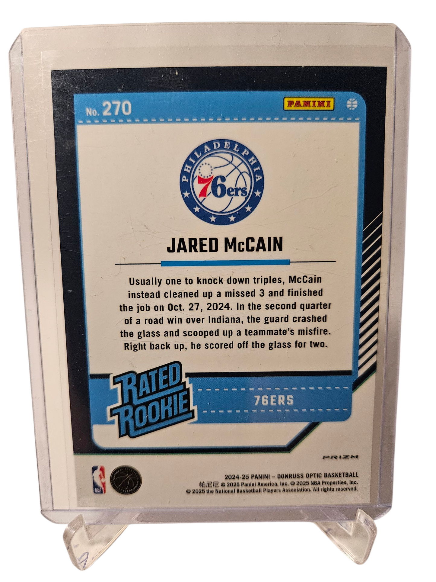 2024-25 Panini Donruss Optic #9 Jared McCain Rated Rookie Silver Holo Prizm