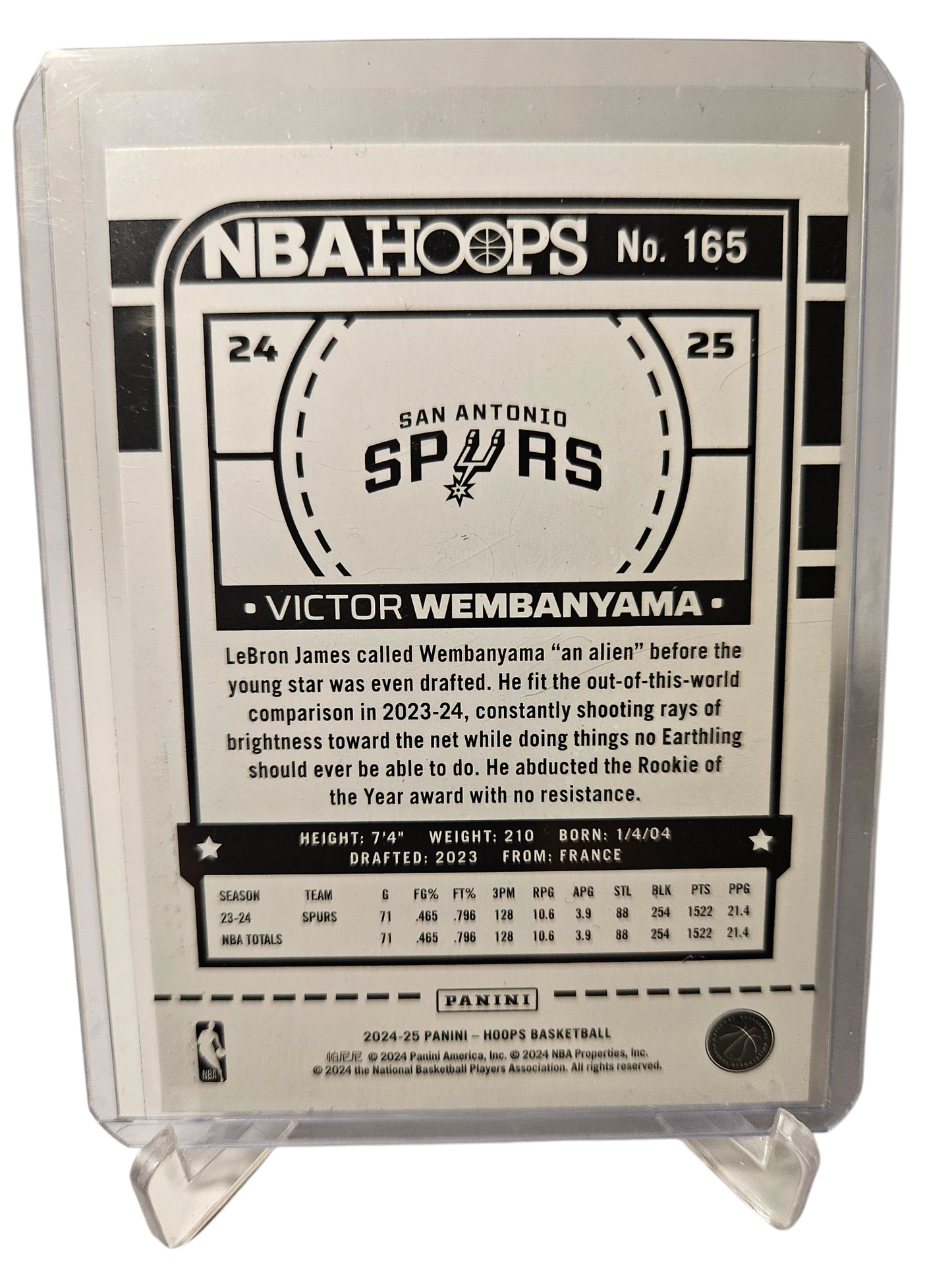 2024-25 Panini Hoops #165 Victor Wembanyama