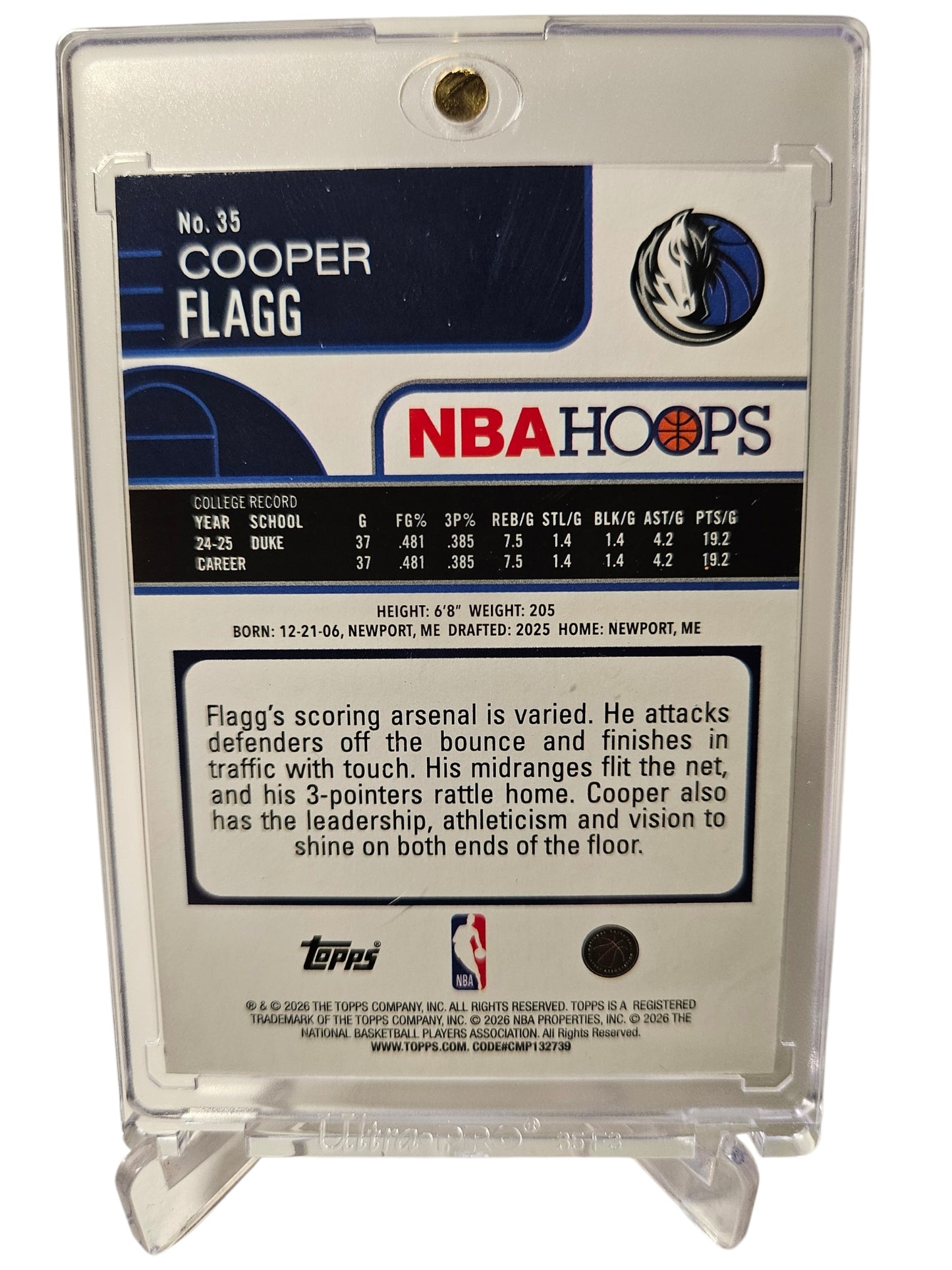 2026 Topps Hoops #35 Cooper Flag Rookie Card
