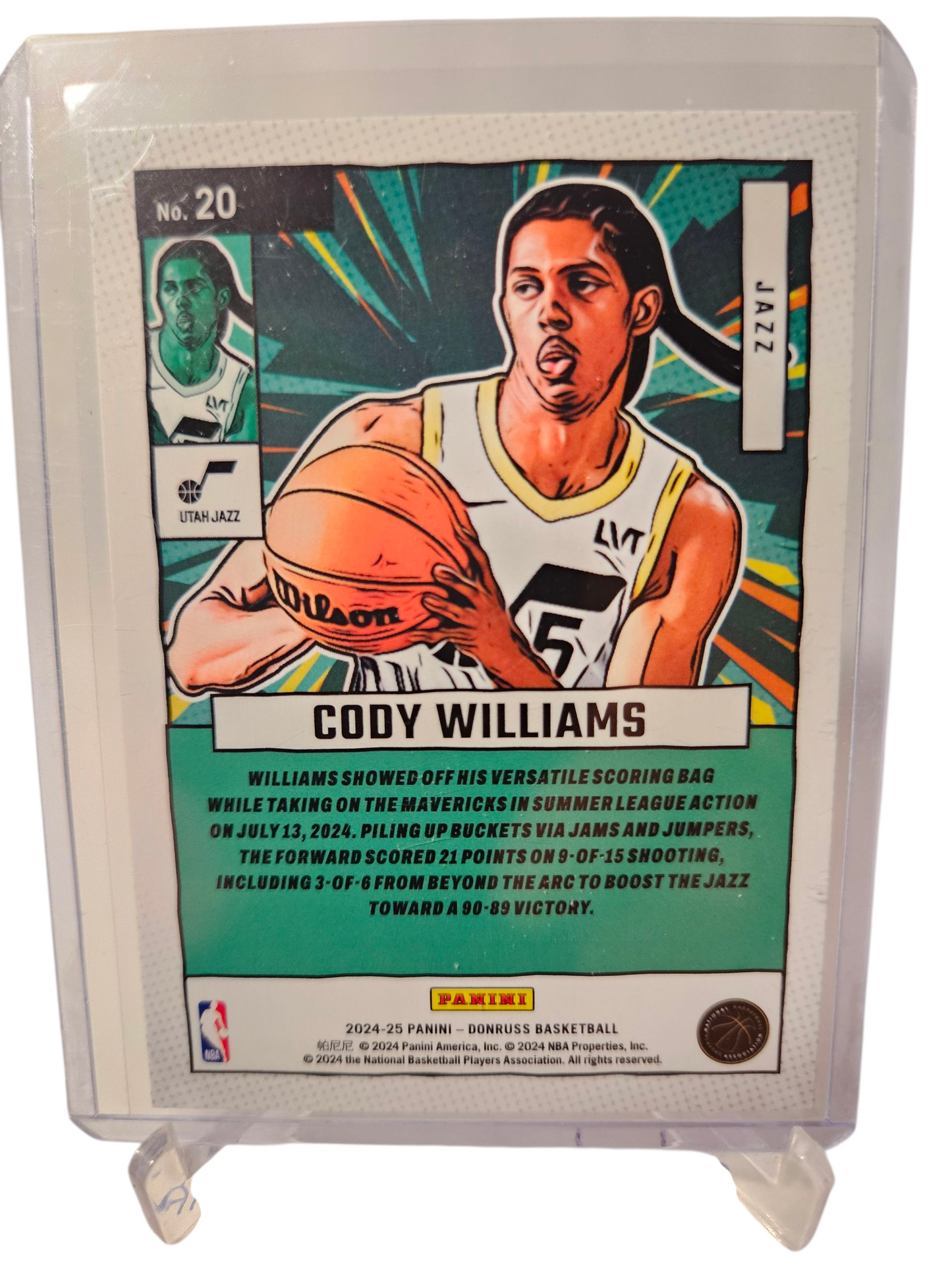 2024-25 Panini Donruss #20 Cody Williams Rookie Card Net Marvels Purple