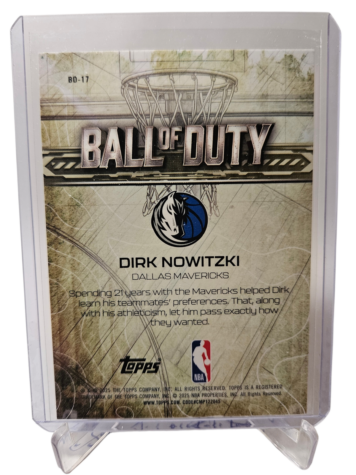 2025 Topps Chrome #BD-17 Dirk Nowitzki Ball Of Duty