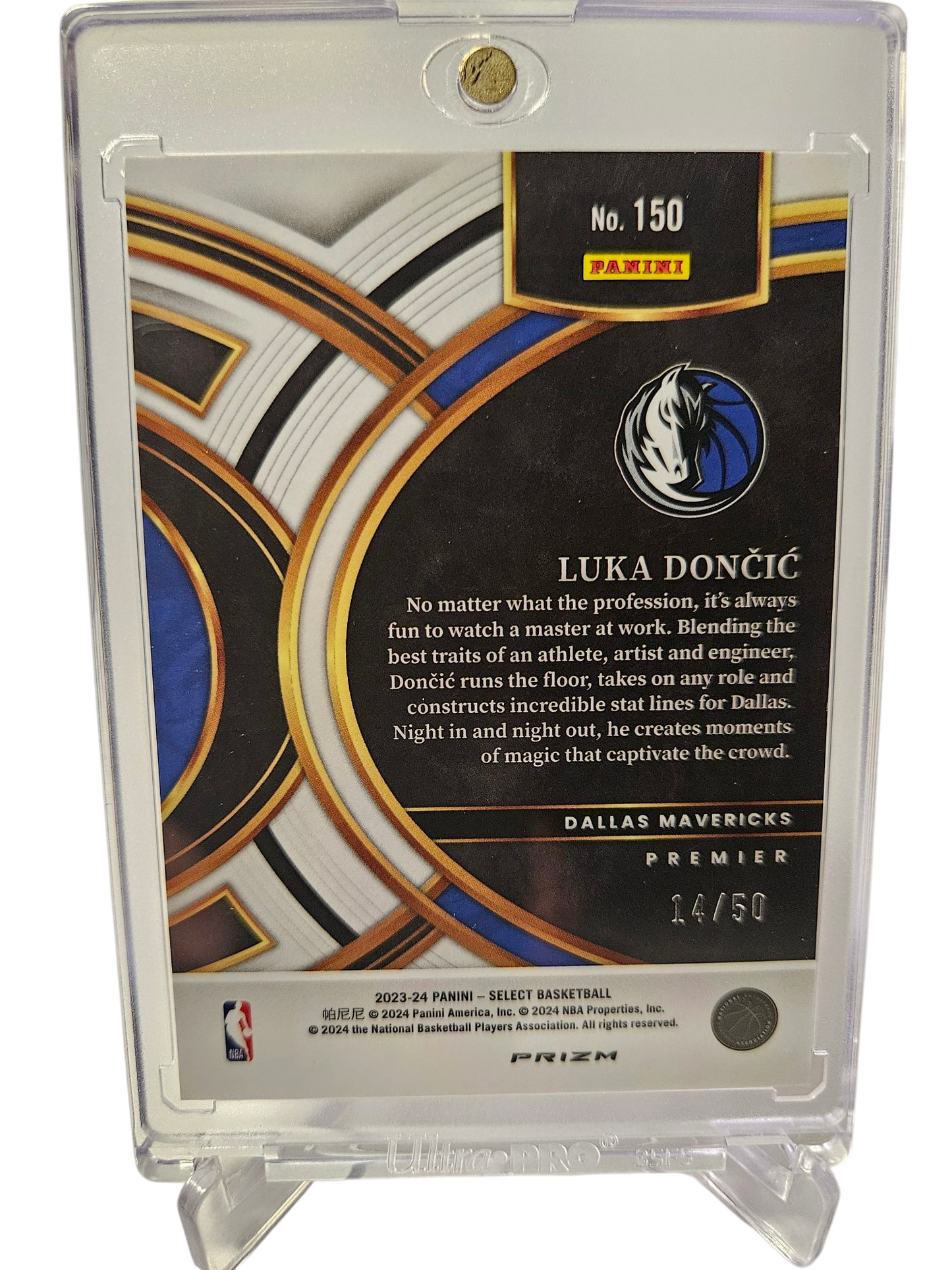 2023-24 Panini Select #150 Luka Doncic Premier Level Green Wave Prizm 14/50