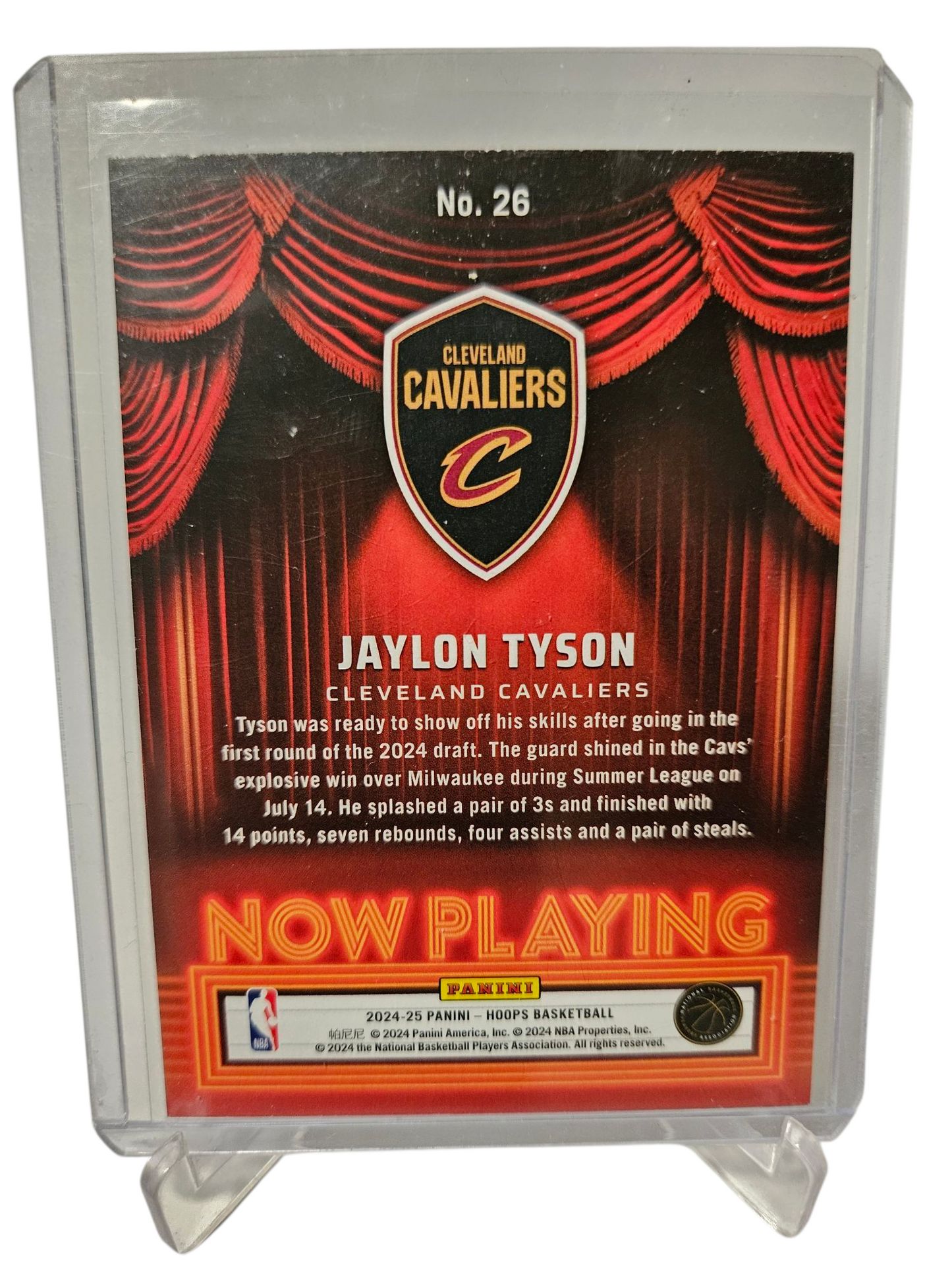 2024-25 Panini Hoops #26 Jaylon Tyson Rookie Card Now Playing