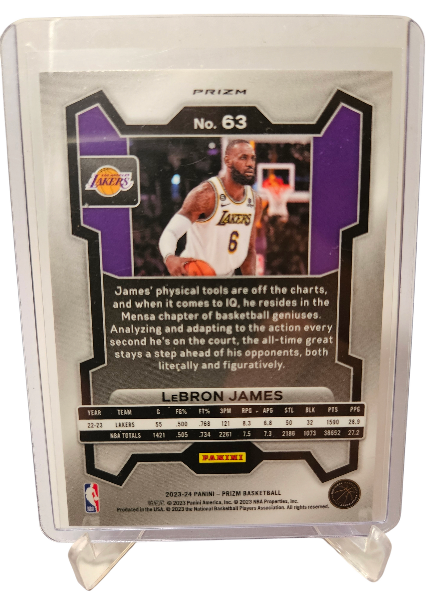 2023-24 Panini Prizm #63 Lebron James Red Cracked Ice Prizm