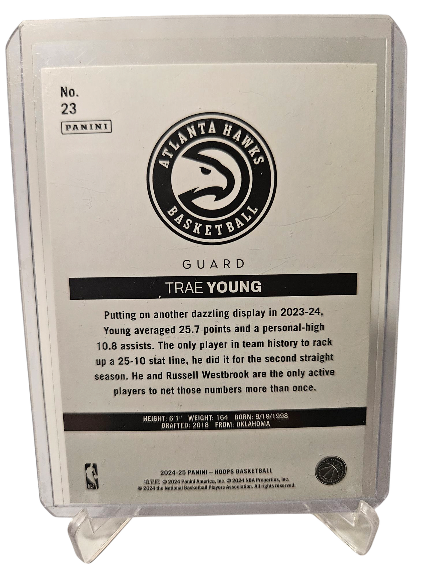 2024-25 Panini Hoops #23 Trae Young Silver Holo