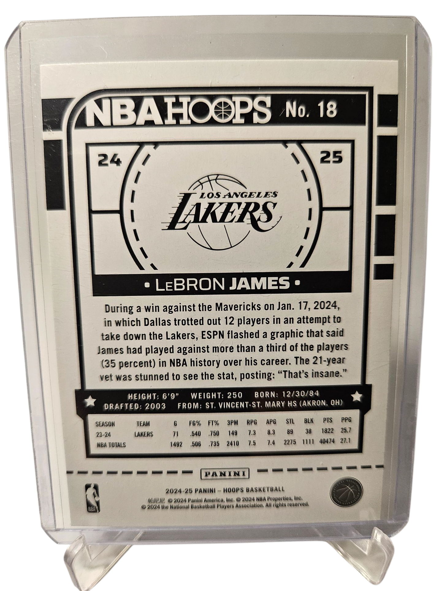 2024-25 Panini Hoops #18 Lebron James
