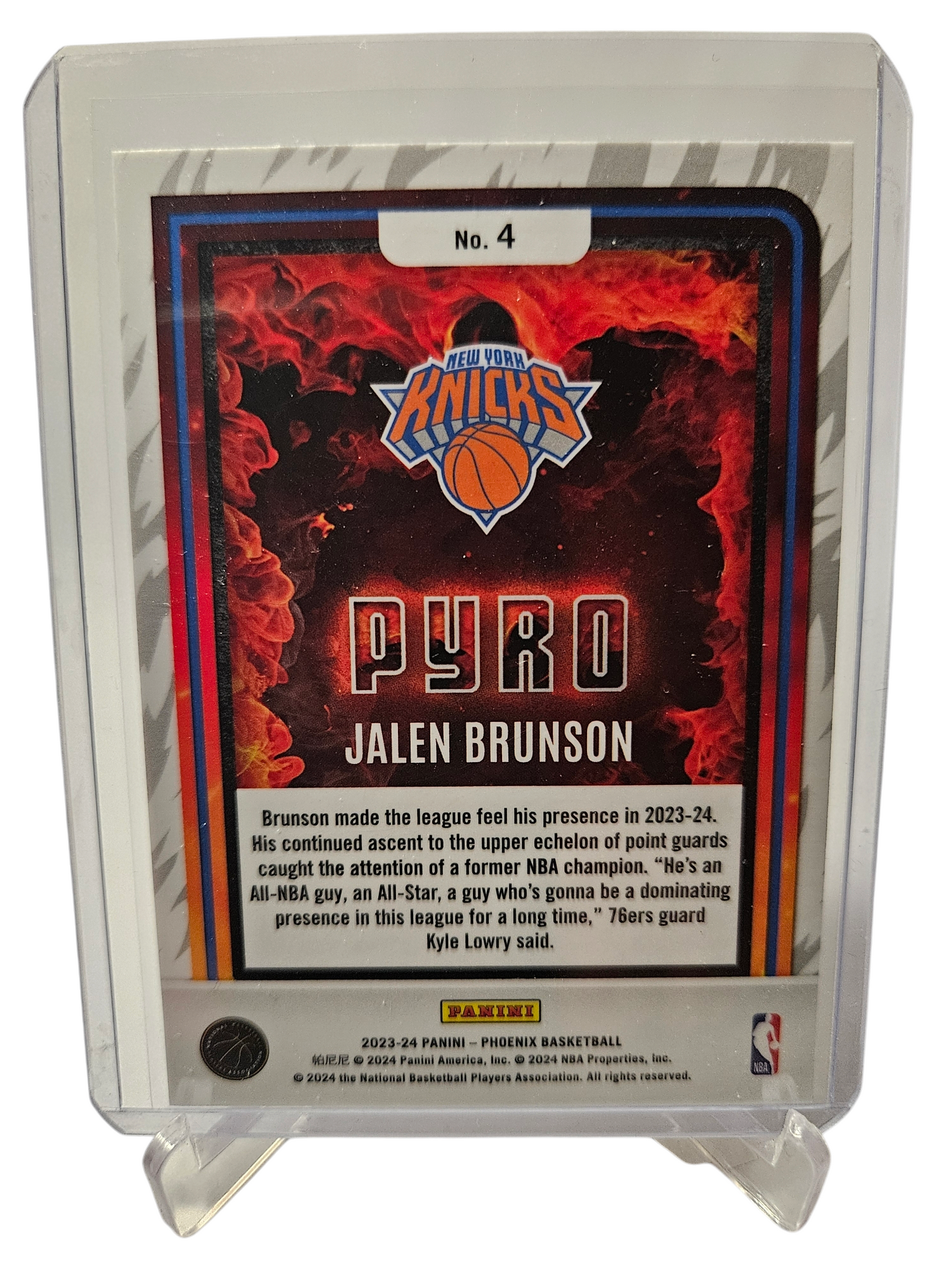 2023-24 Panini Phoenix #4 Jalen Brunson Pyro