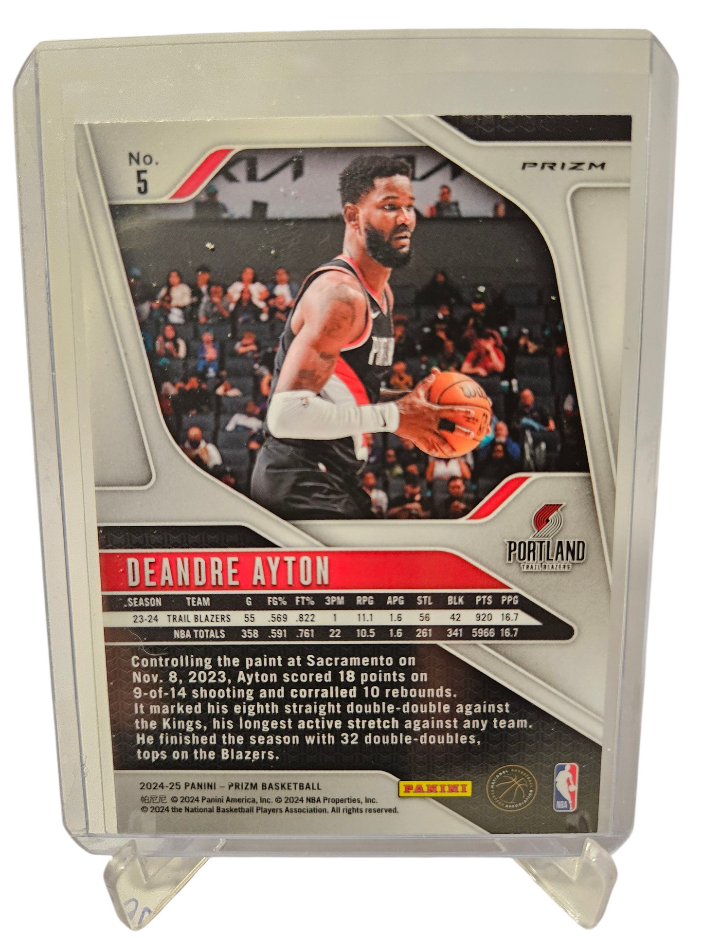 2024-25 Panini Prizm #5 Deandre Ayton Red Sparkle Prizm