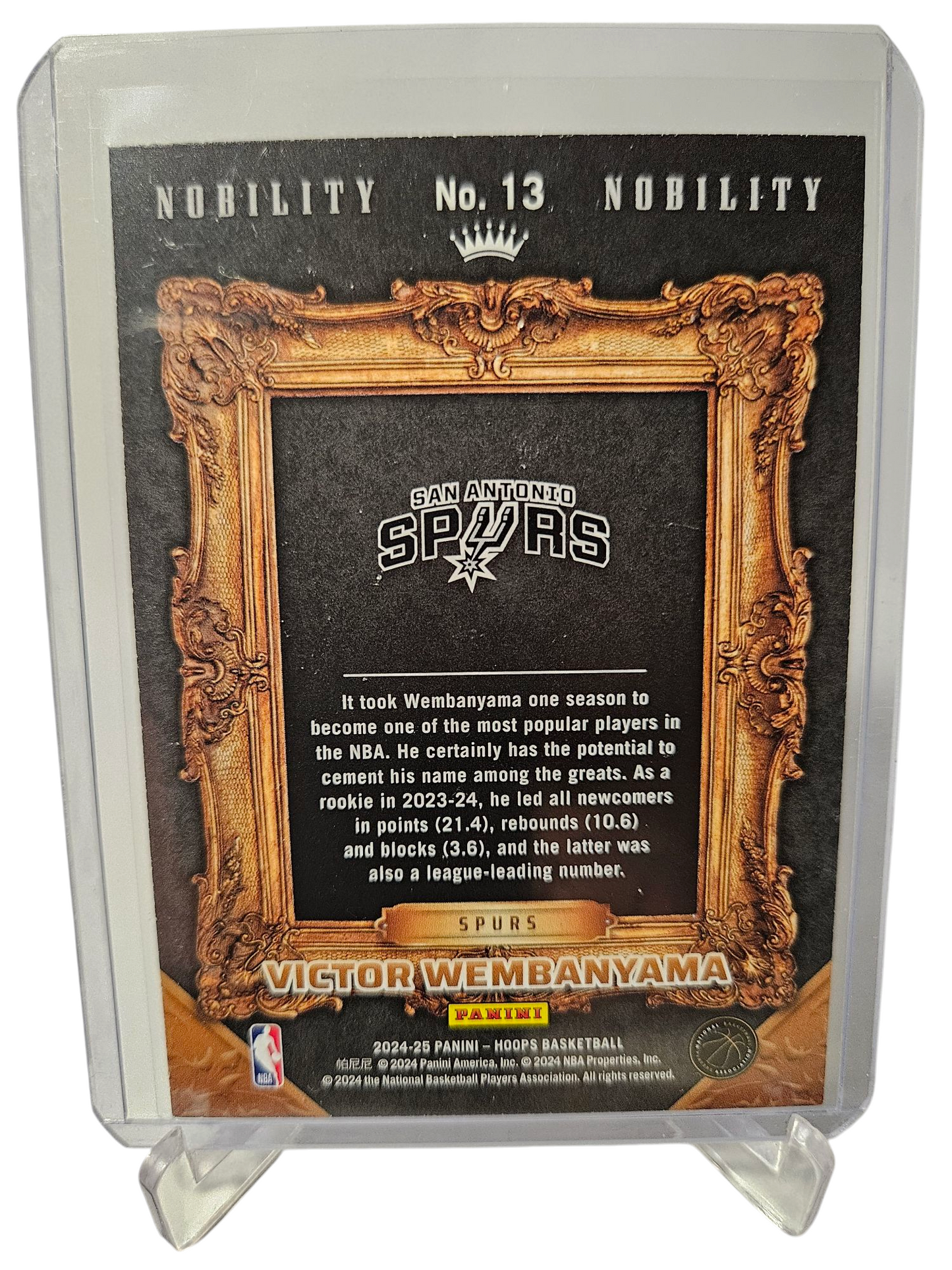 2024-25 Panini Hoops #13 Victor Wembanyama Nobility