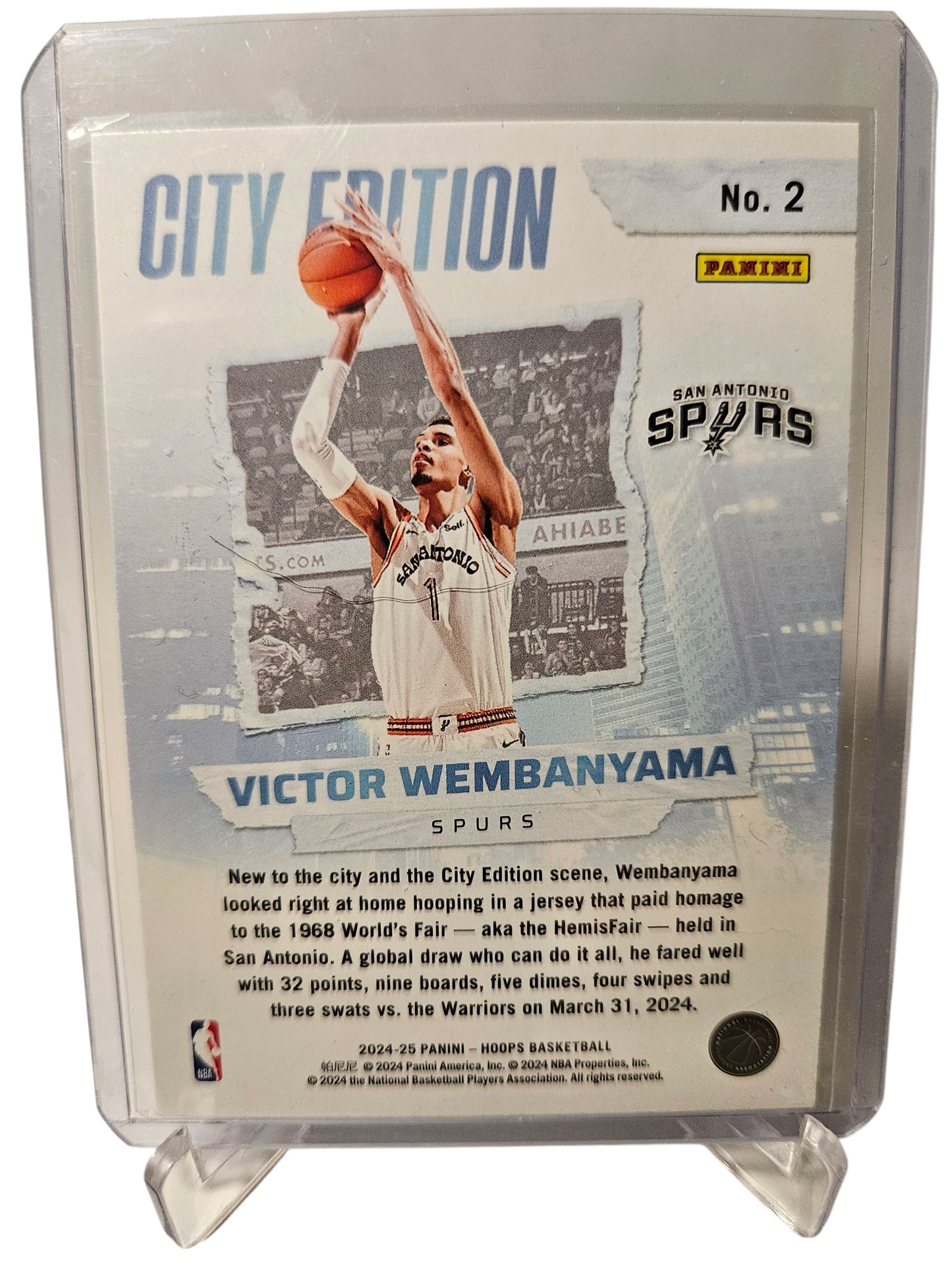 2024-25 Panini Hoops #2 Victor Wembanyama City Edition