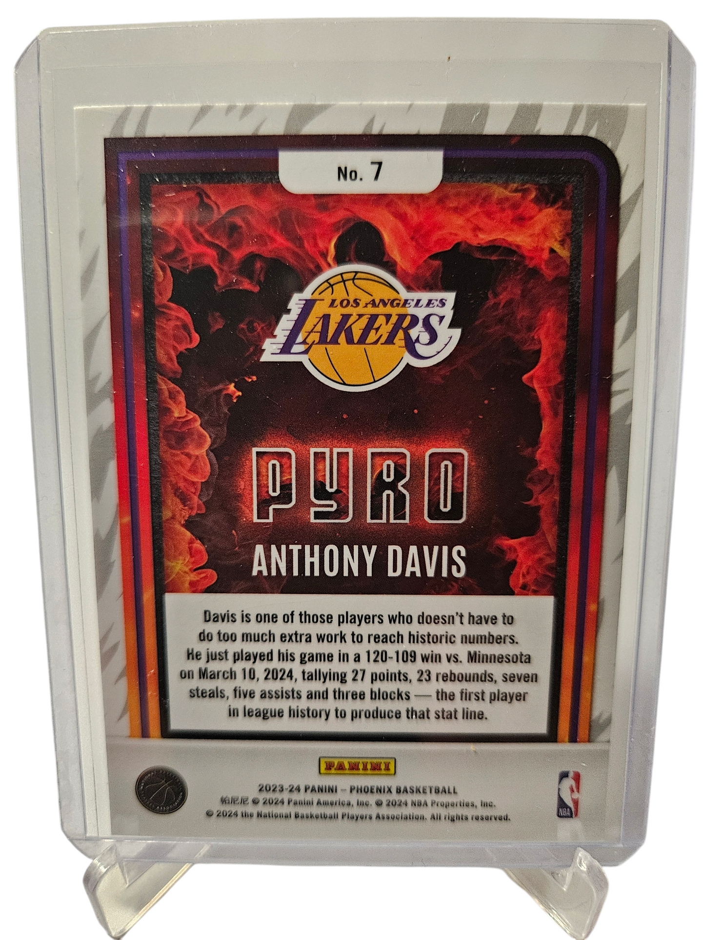 2023-24 Panini Phoenix International #7 Anthony Davis Pyro