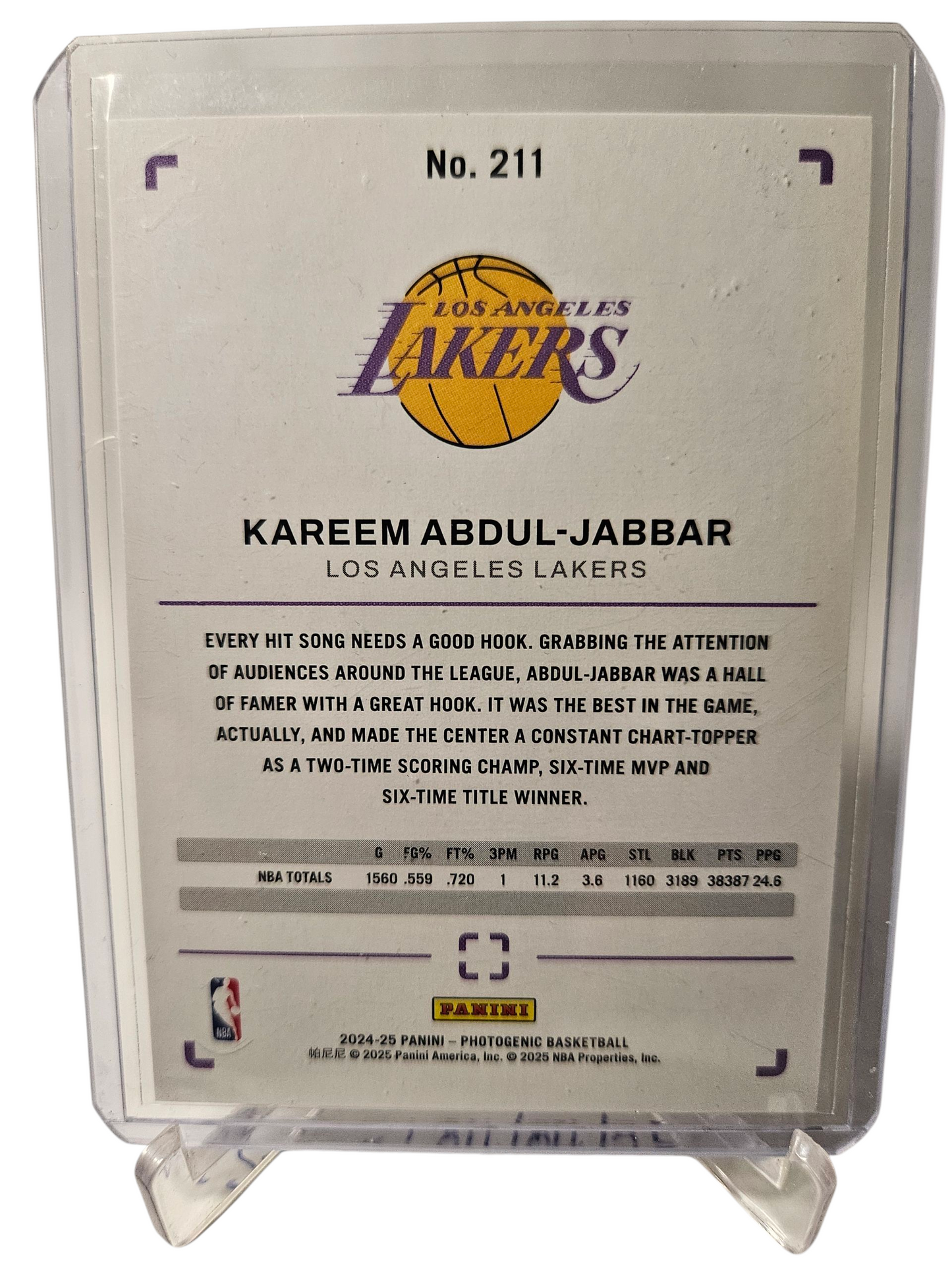 2024-25 Panini Photogenic #211 Kareem Abdul-Jabbar