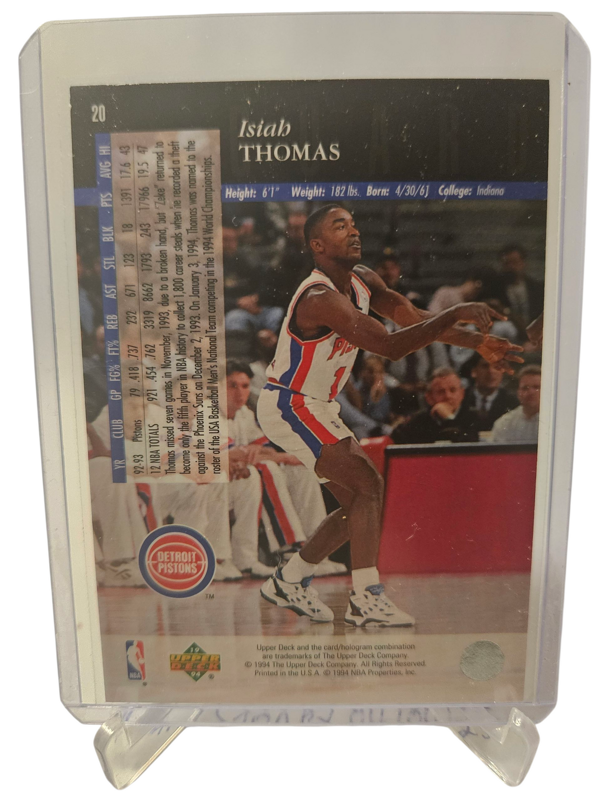 1994 Upper Deck #20 Isiah Thomas