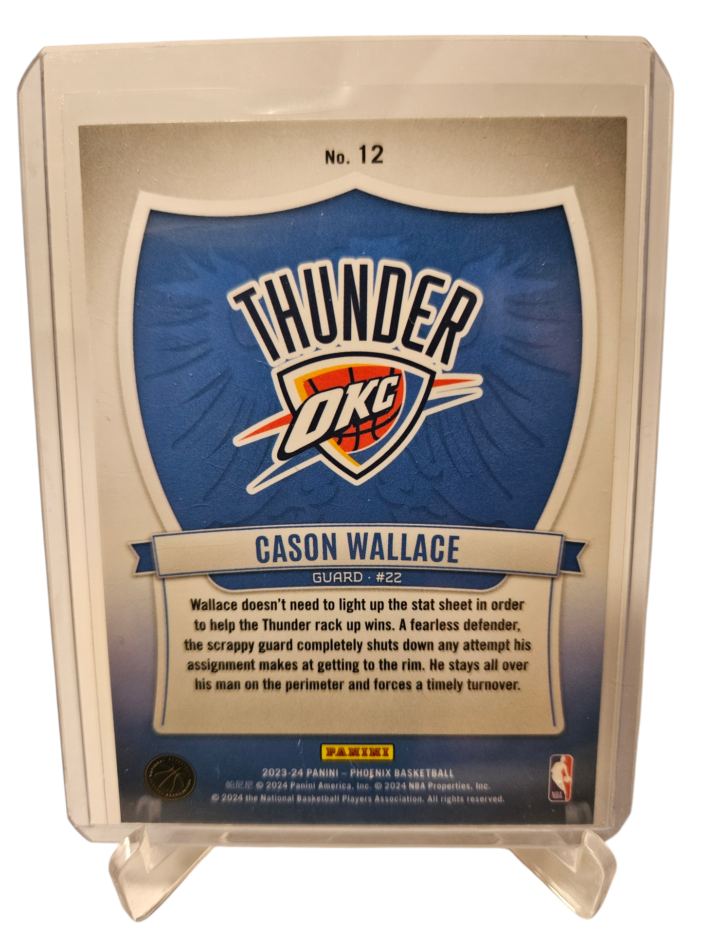 2023-24 Panini Phoenix #12 Cason Wallace Rookie Card Crusade Silver Holo