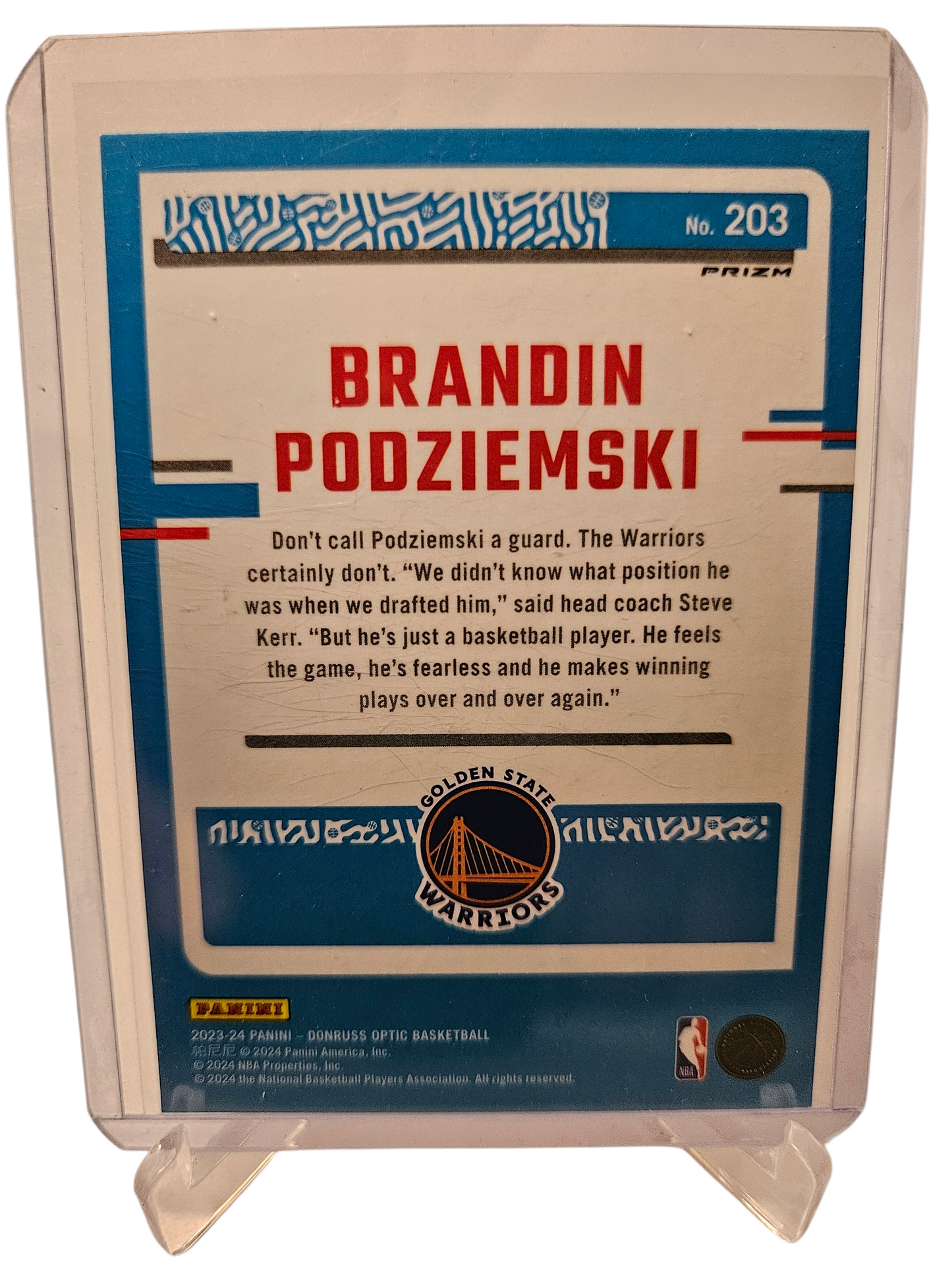 2023-24 Panini Donruss Optic #203 Brandin Podziemski Rookie Card Rated Rookie Red Scope