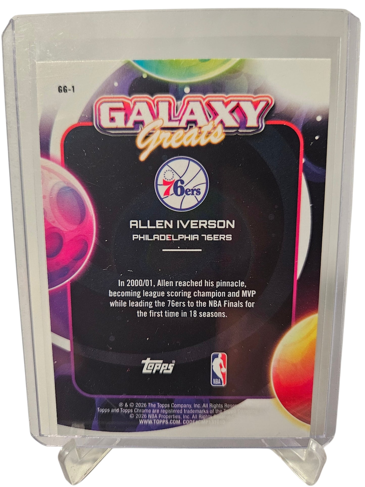 2025 Topps Cosmic #GG-1 Allen Iverson Galaxy Greats Aqua Equinox 152/199