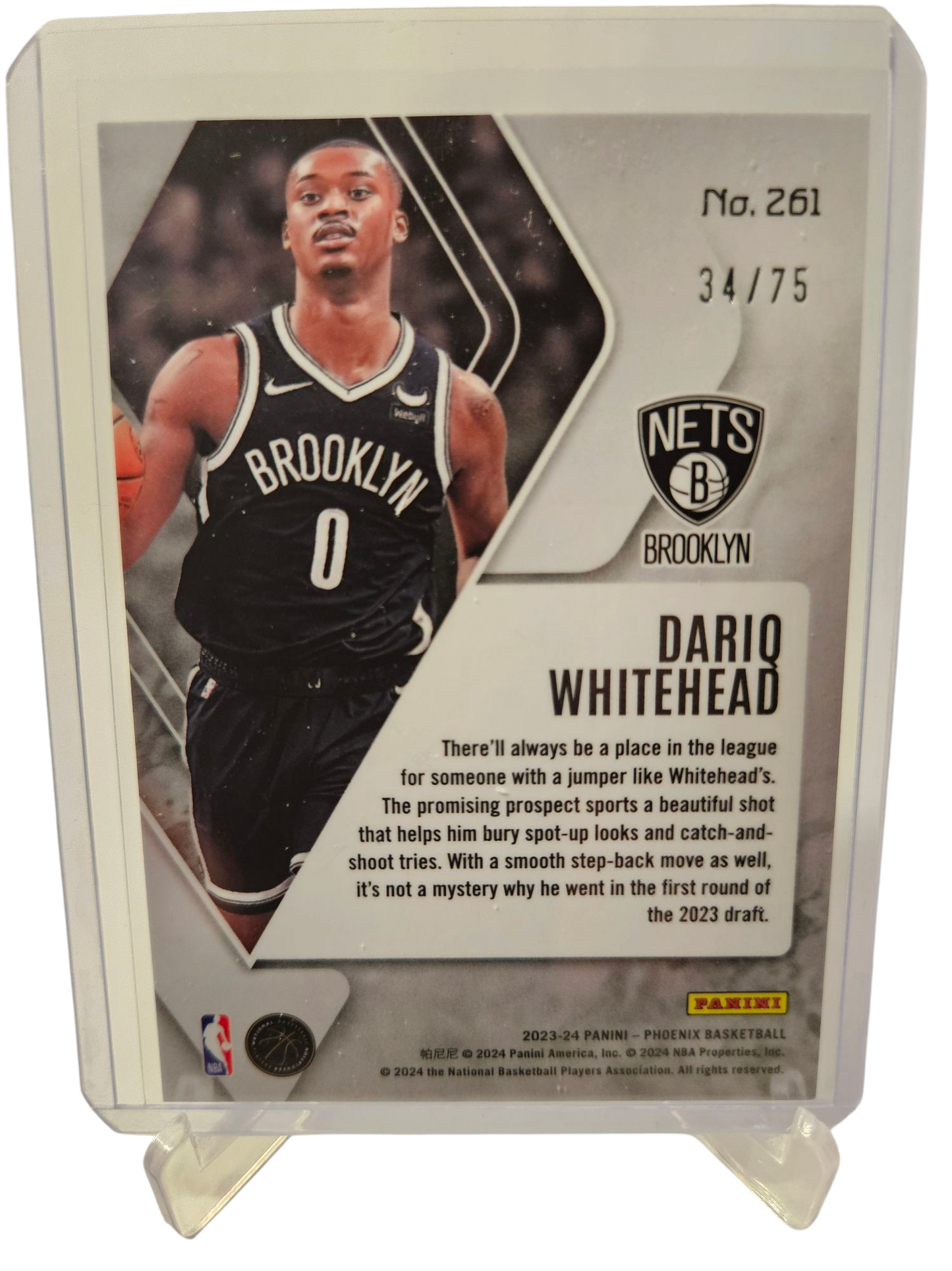 2023-24 Panini Phoenix #261 Dariq Whitehead Rookie Card Red Scope Holo