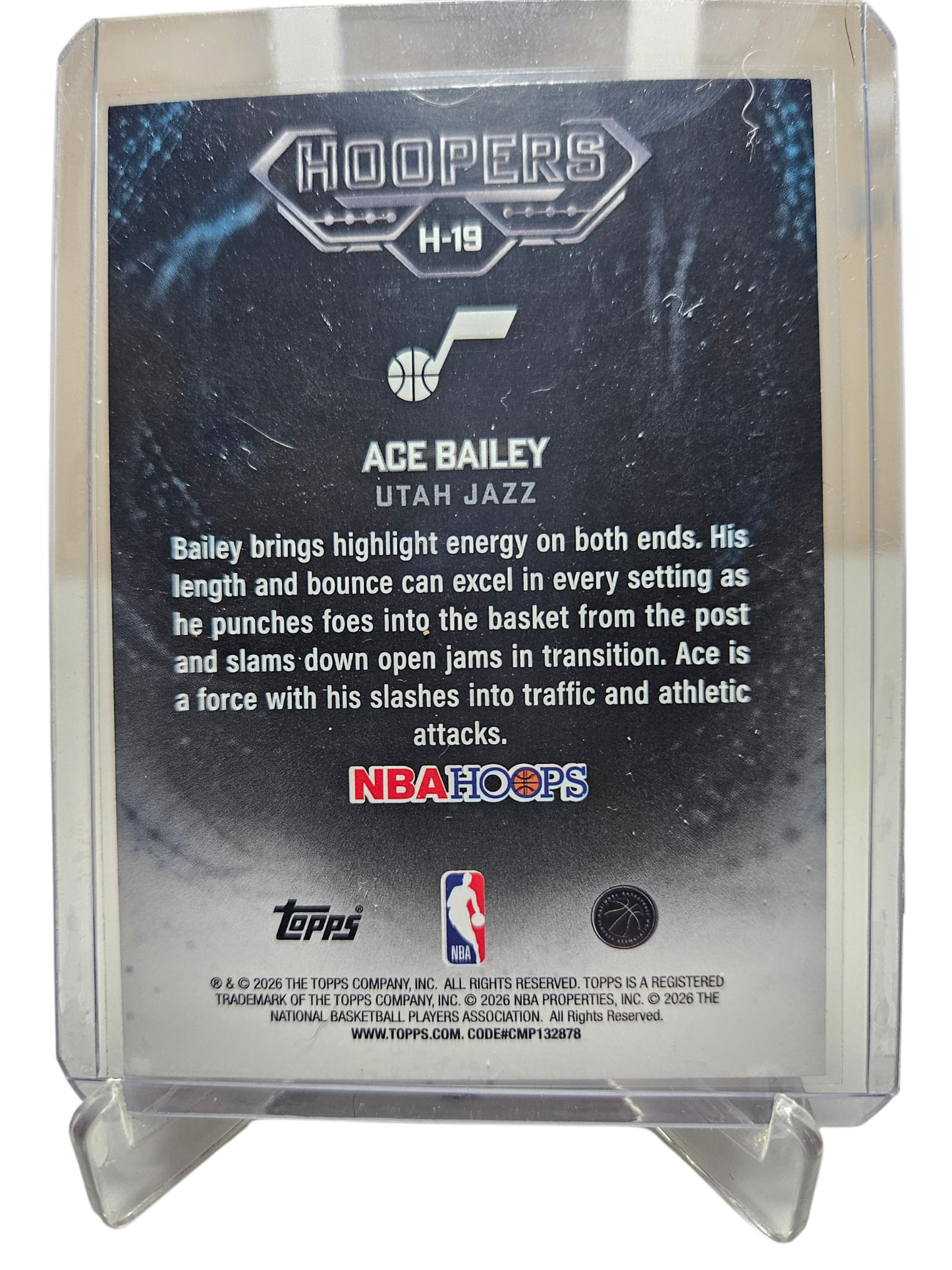 2025-26 Topps Hoops #H-19 Ace Bailey Rookie Card Hoopers Pixel Burst