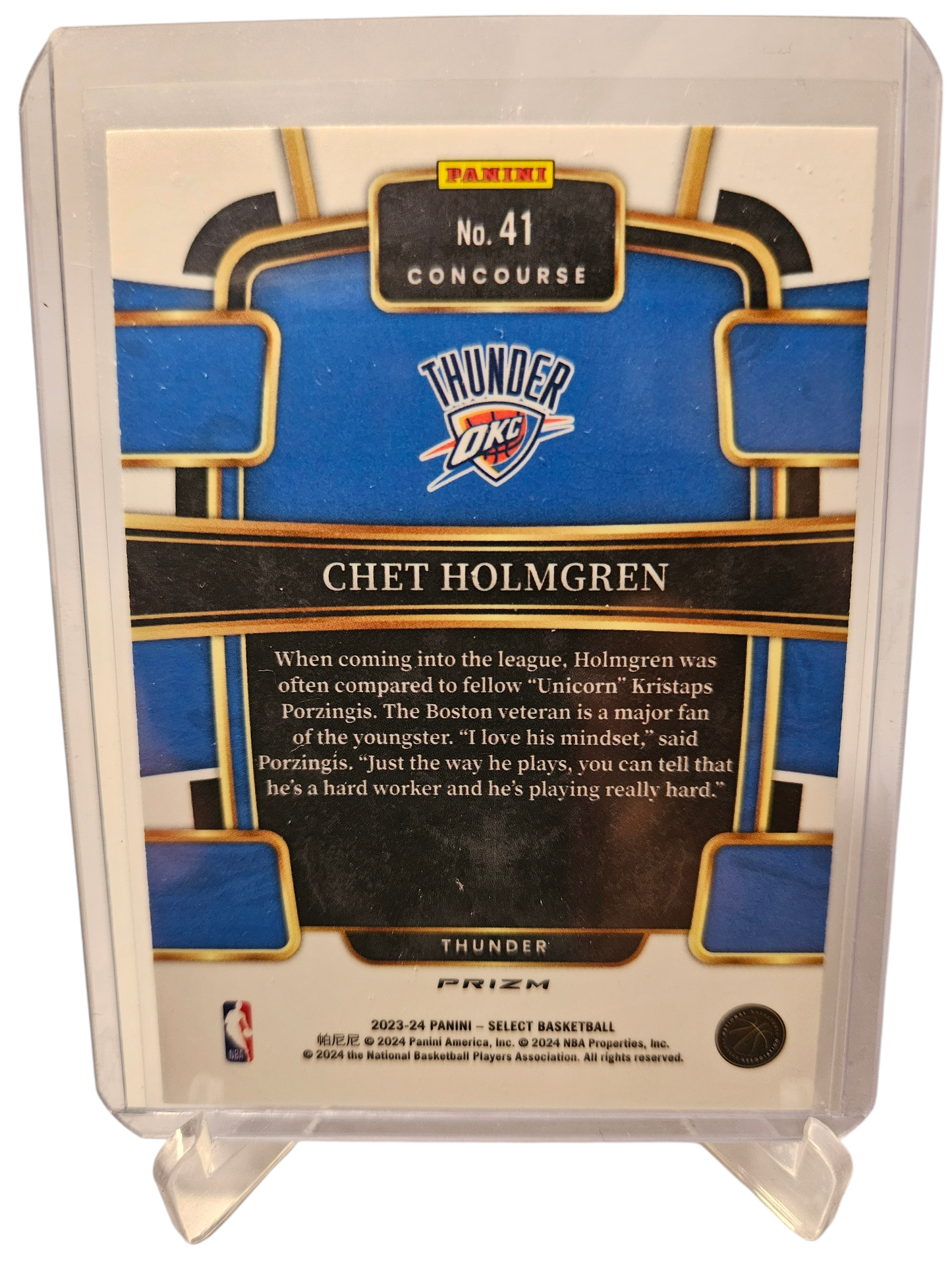 2023-24 Panini Select #41 Chet Holmgren Silver Prizm