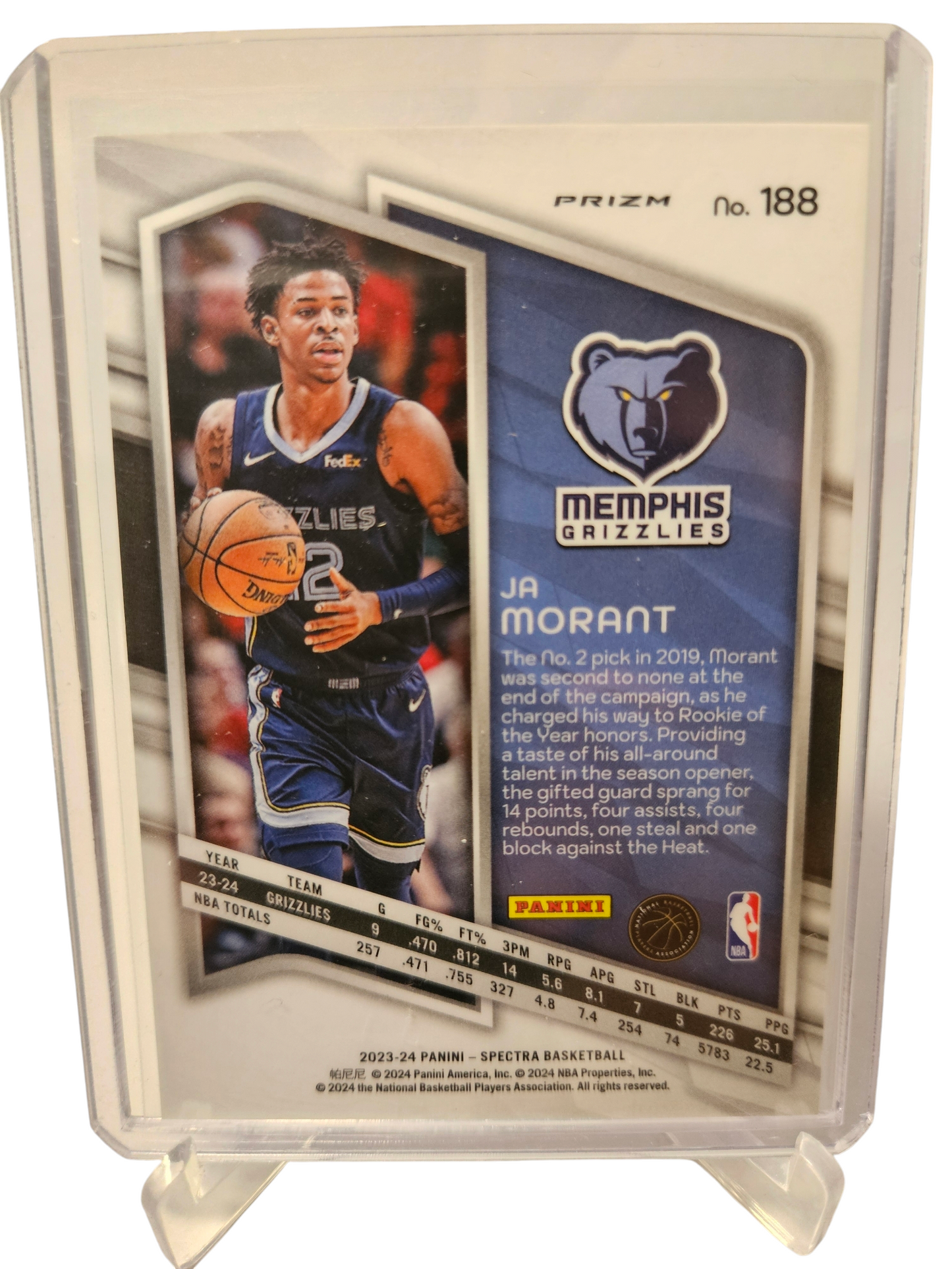2023-24 Panini Spectra #188 JA Morant Spectracular Debut Hyper Prizm