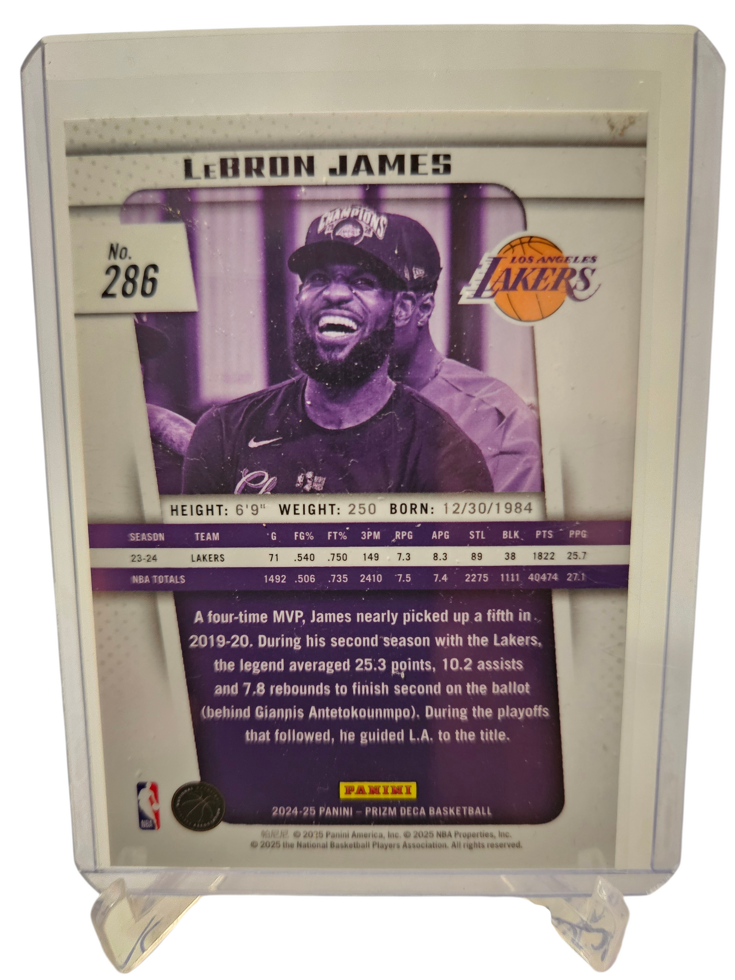 2024-25 Panini Prizm Deca #286 Lebron James MVP