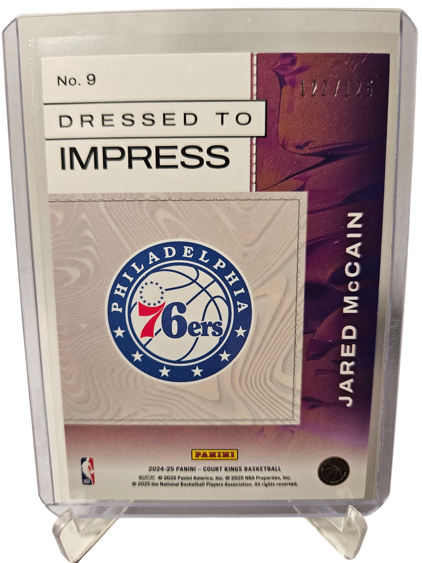 2024-25 Panini Court Kings #9 Jared McCain Rookie Card Dressed To Impress 122/125