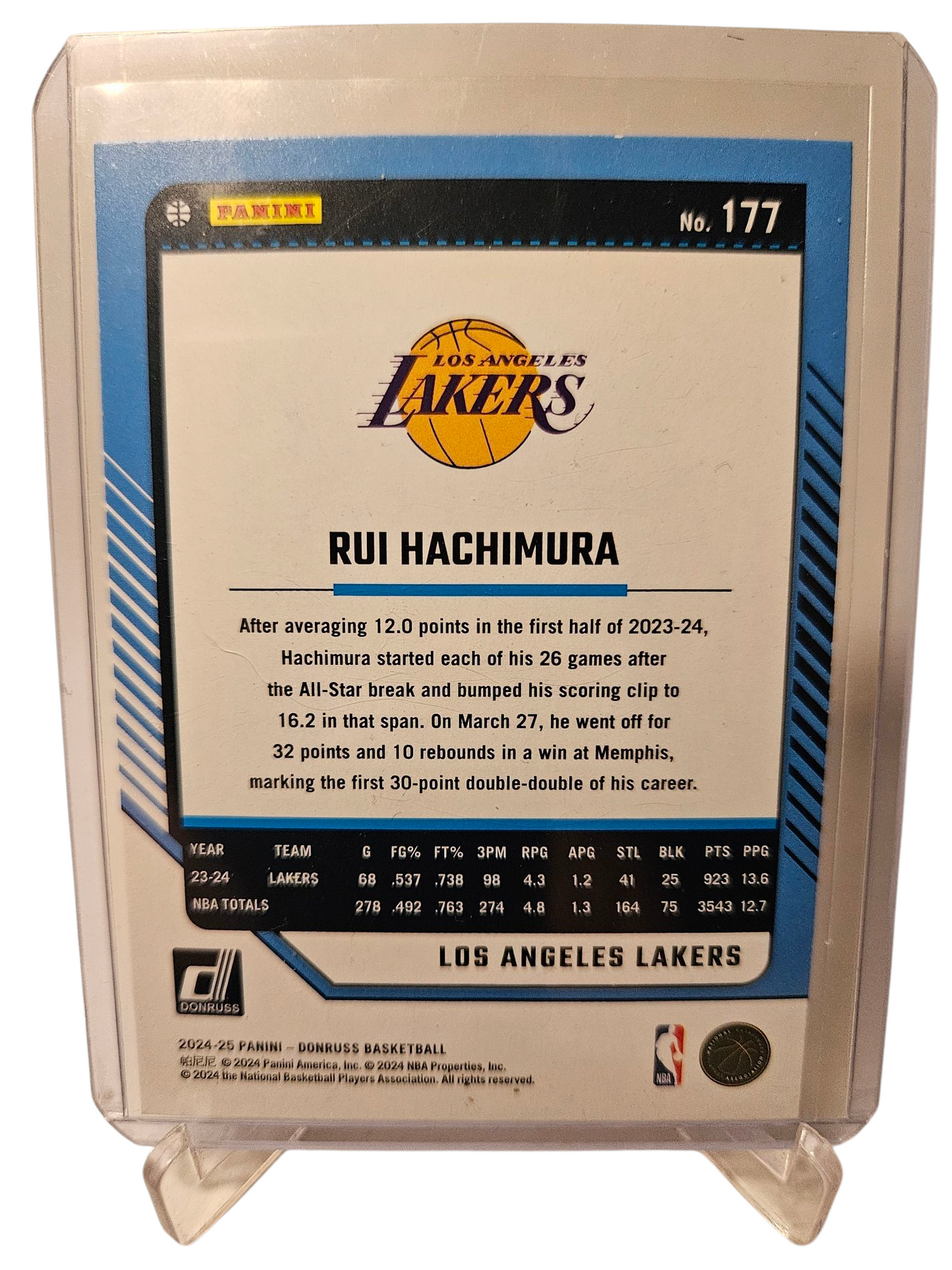 2024-25 Panini Donruss #177 Rui Hachimura Purple Laser Holo