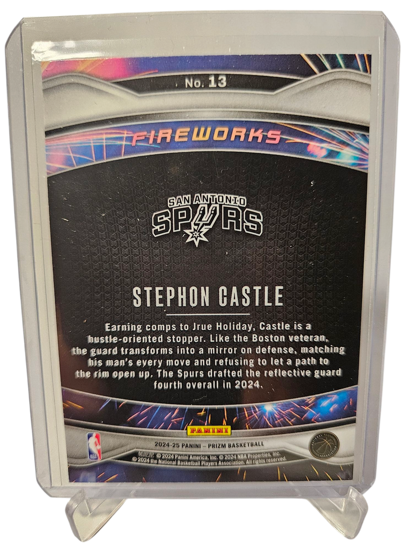 2024-25 Panini Prizm #13 Stephon Castle Rookie Card Fireworks