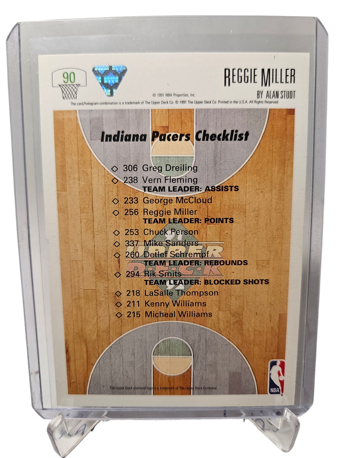 1991 Upper Deck #90 Reggie Miller Indiana Pacers Checklist