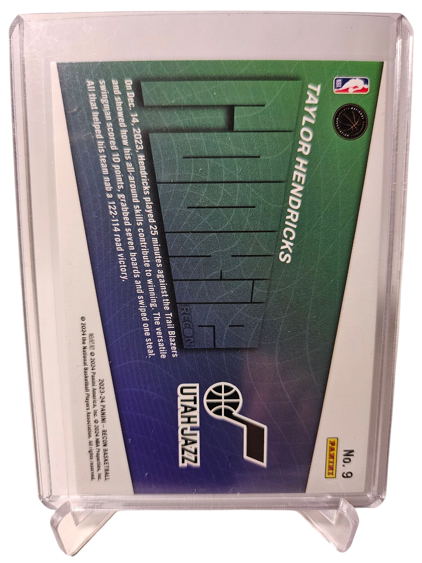 2023-24 Panini Recon #9 Taylor Hendricks Rookie Card Rookie Recon Holo