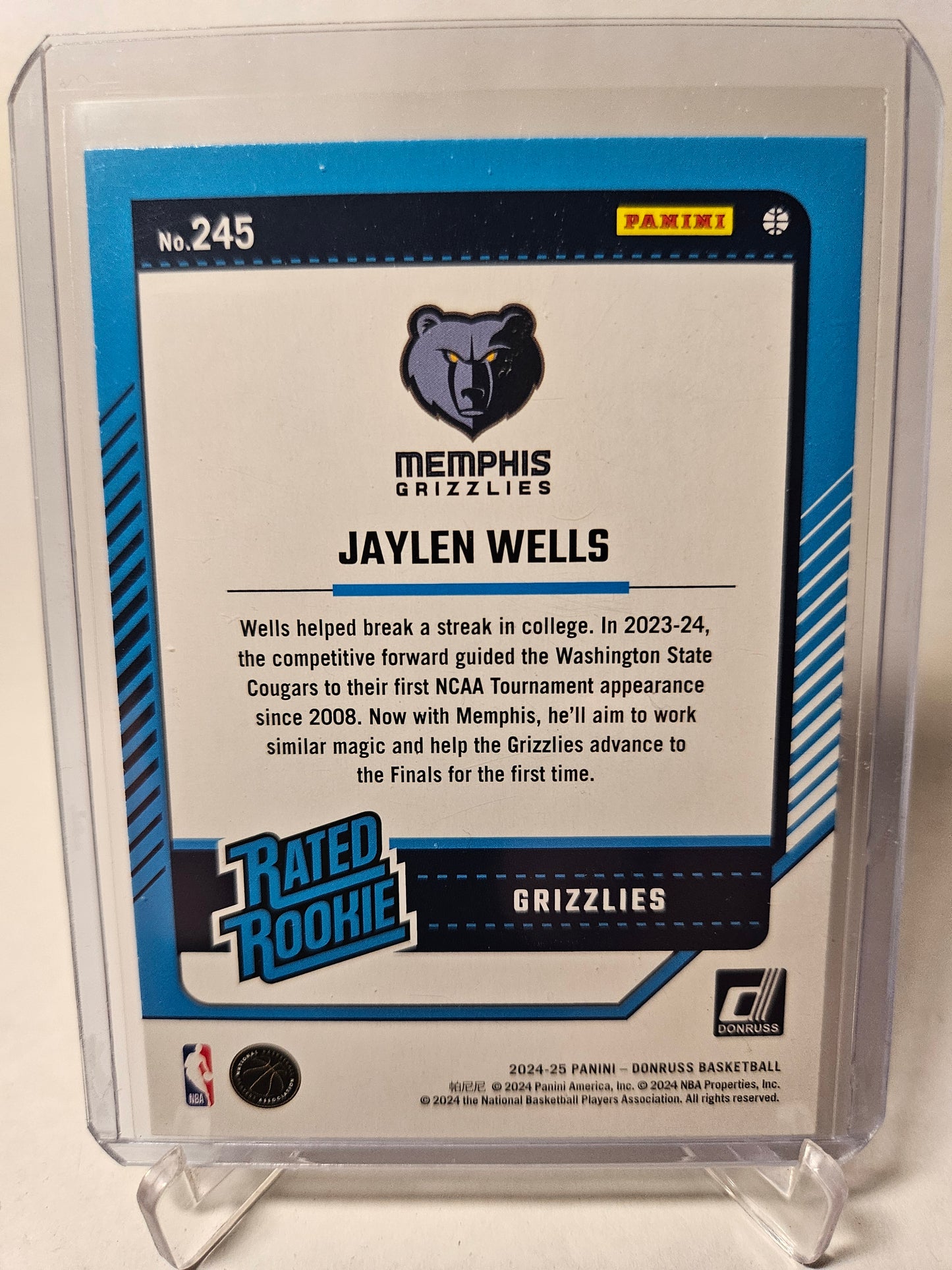 2024-25 Panini Donruss #245 Jaylen Wells Rookie Card