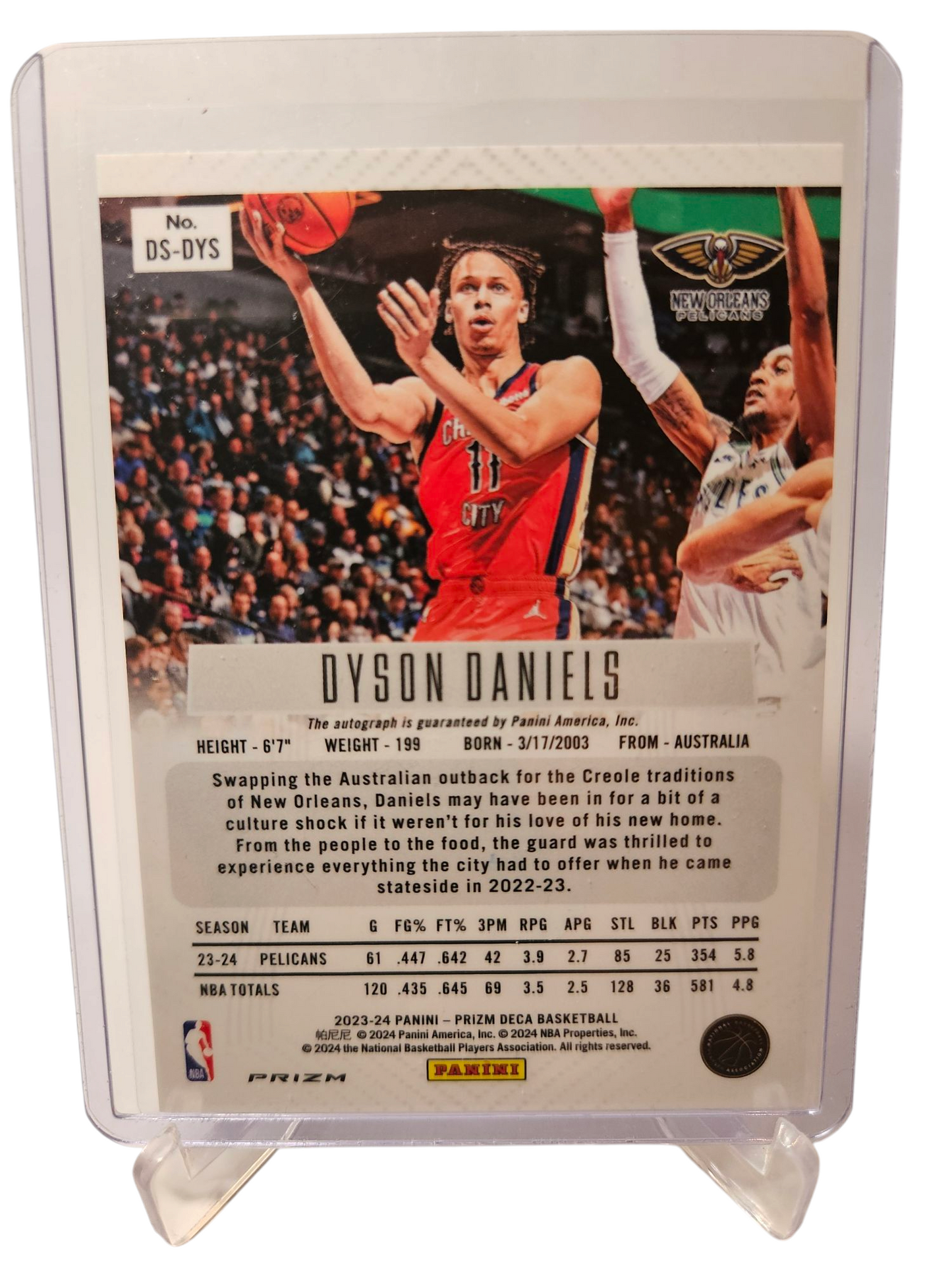 2023-24 Panini Prizm Deca #DS-DYS Dyson Daniels Autograph Silver Holo