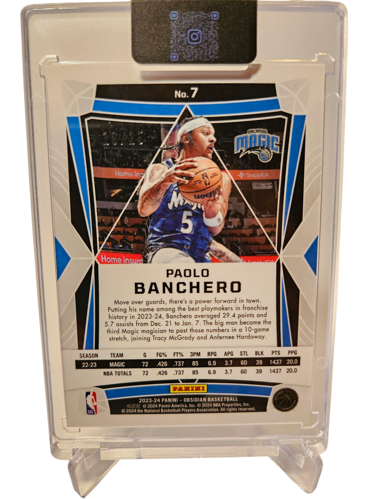 2023-24 Panini Obsidian #7 Paolo Banchero Green Flood 19/25