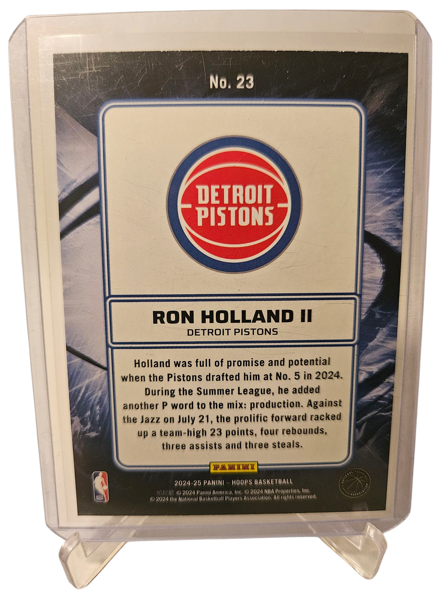 2024-25 Panini Hoops #23 Ron Holland II Rookie Card Ignition