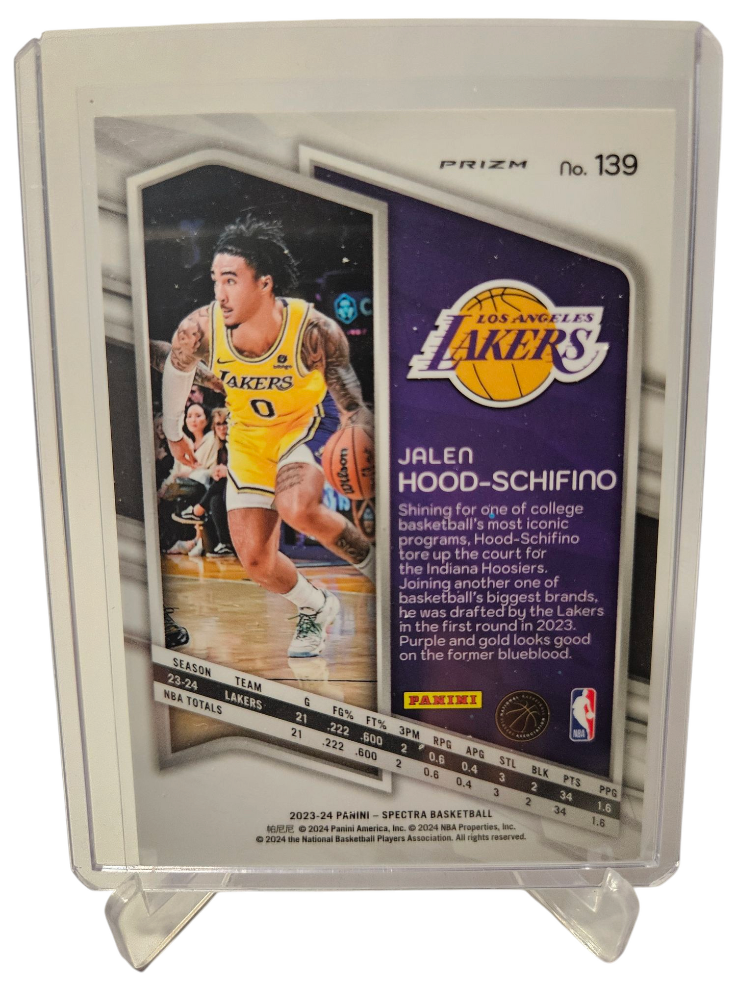 2023-24 Panini Spectra #139 Jalen Hood-Schifino Rookie Card Red Hyper Prizm