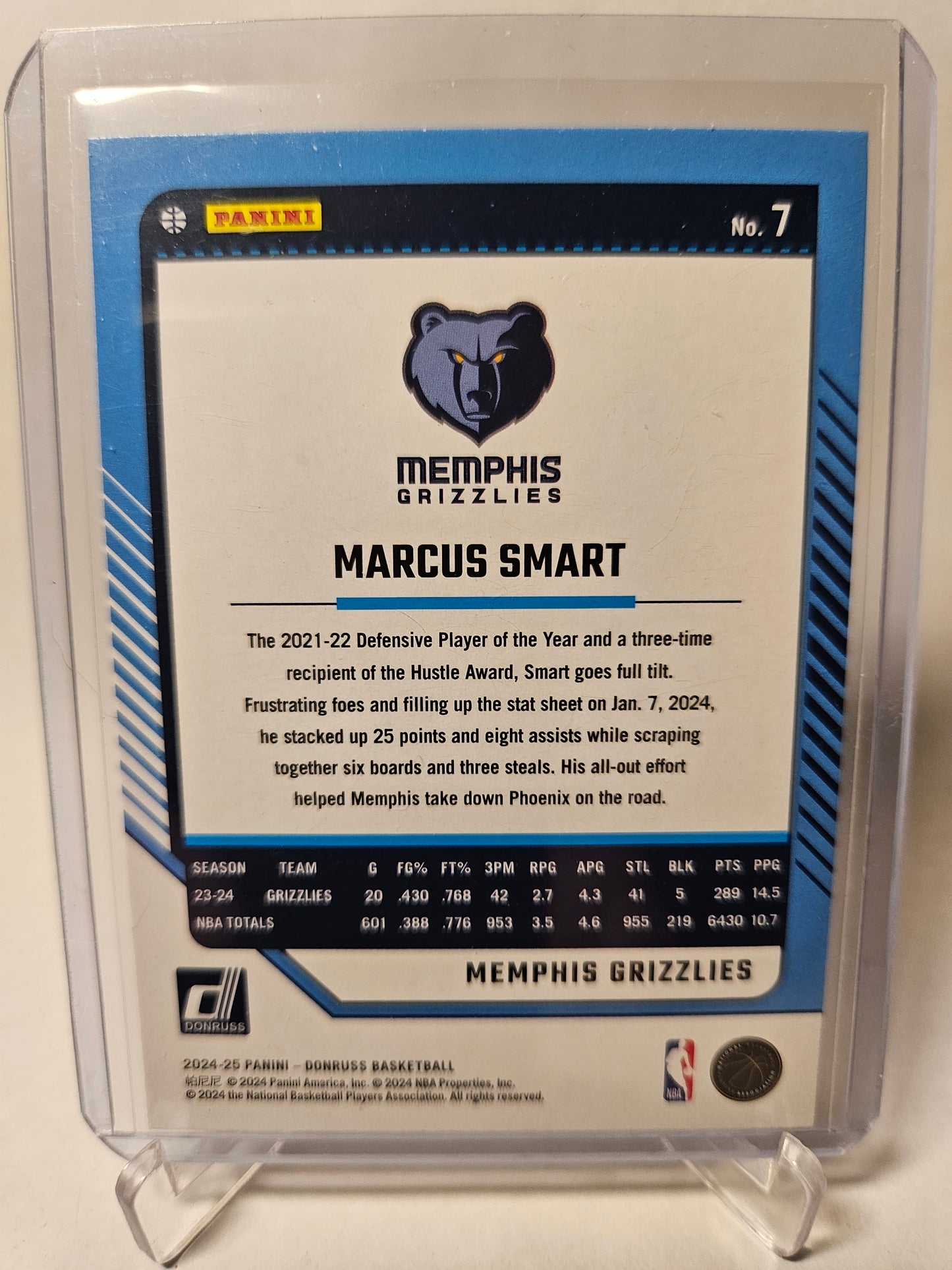 2024-25 Panini Hoops #7 Marcus Smart Press Proof