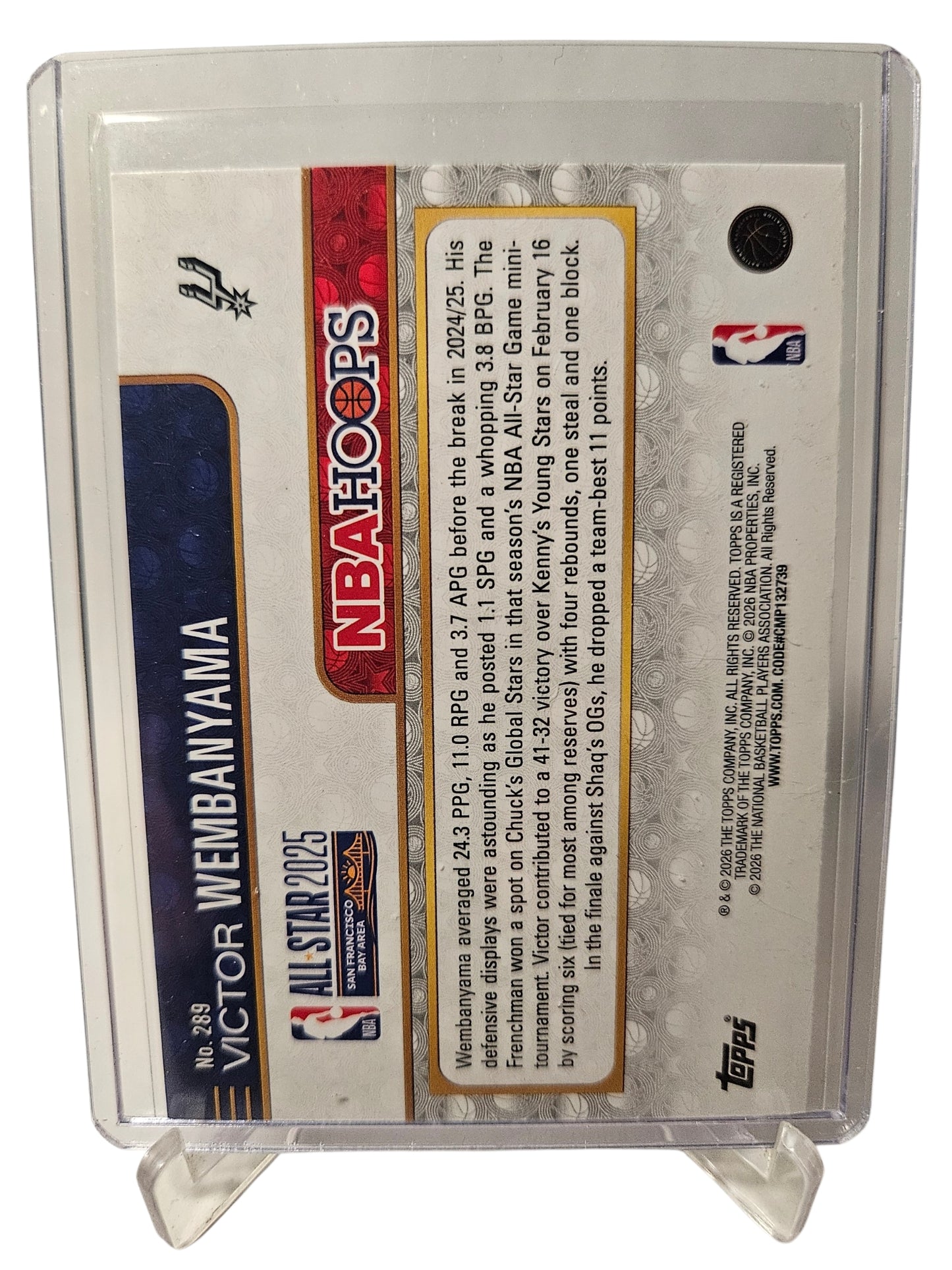 2025-26 Topps Hoops #289 Victor Wembanyama All-Star 2025