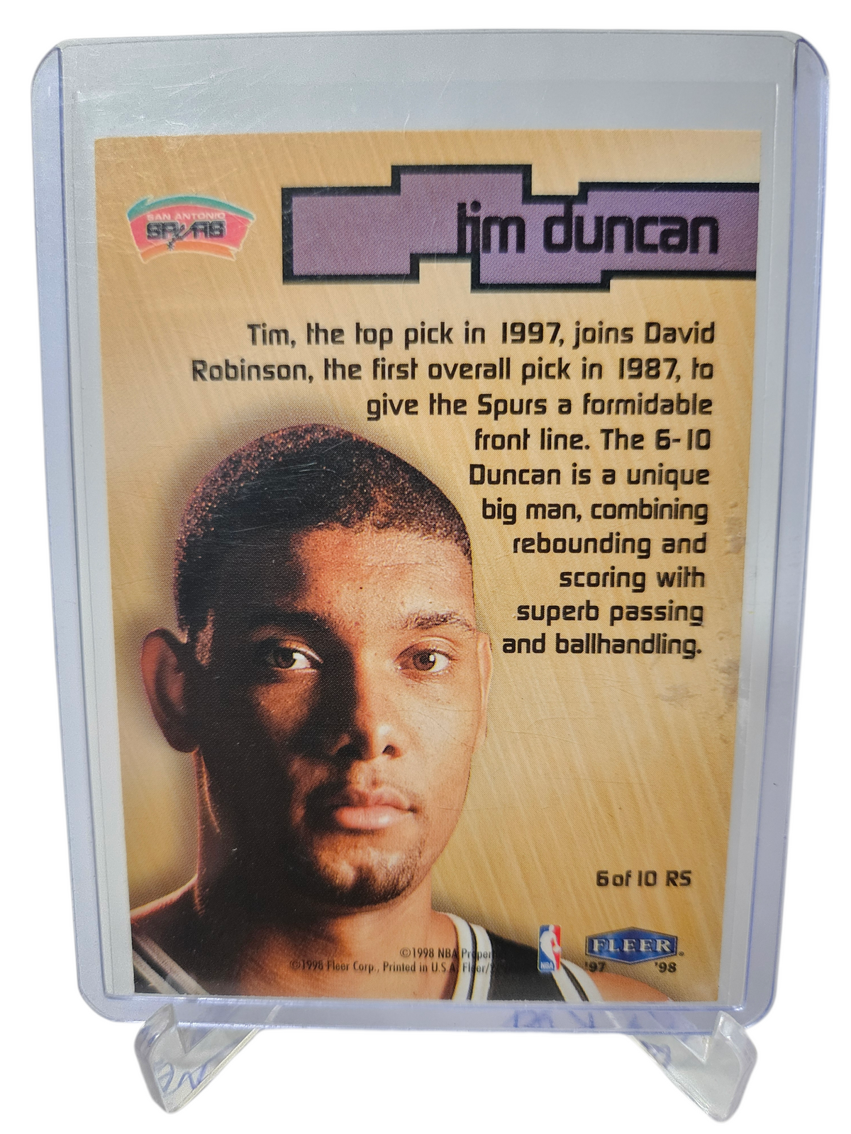 1997-98 Fleer #6 of 10 RS Tim Duncan Rookie Card Rookie Sensations