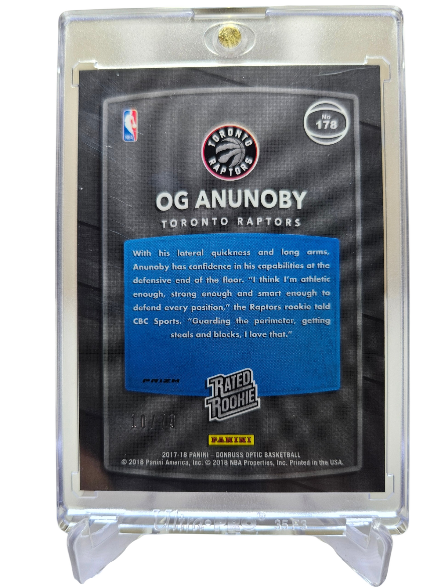 2017-18 Panini Donruss #178 OG Anunoby Rated Rookie Pink Velocity 10/79