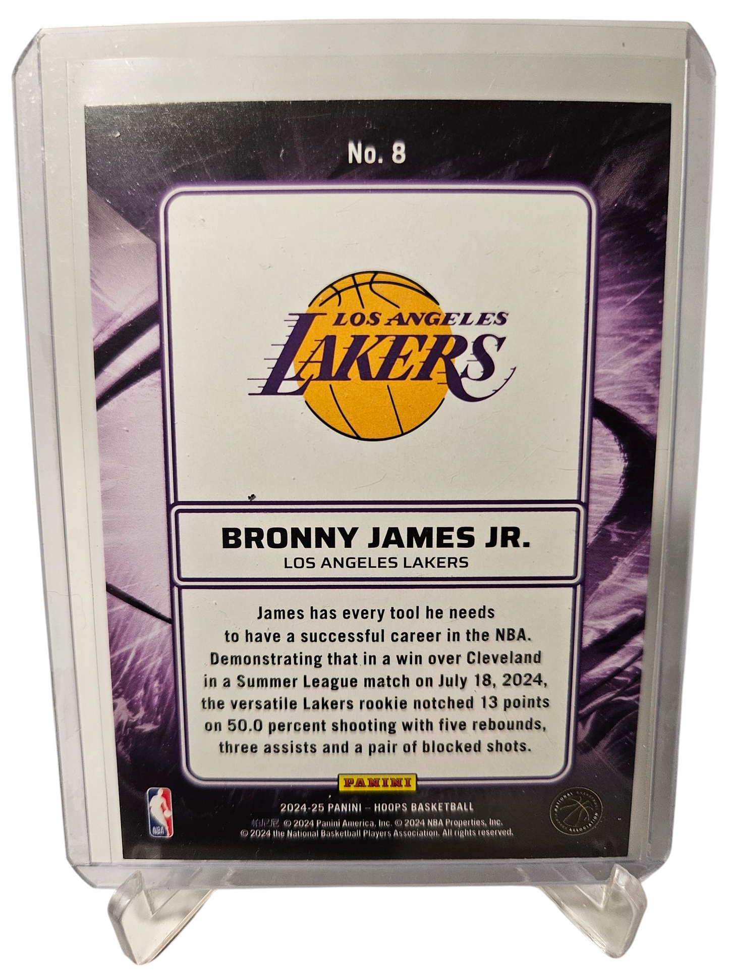 2024-25 Panini Hoops #8 Bronny James JR Rookie Card Ignition