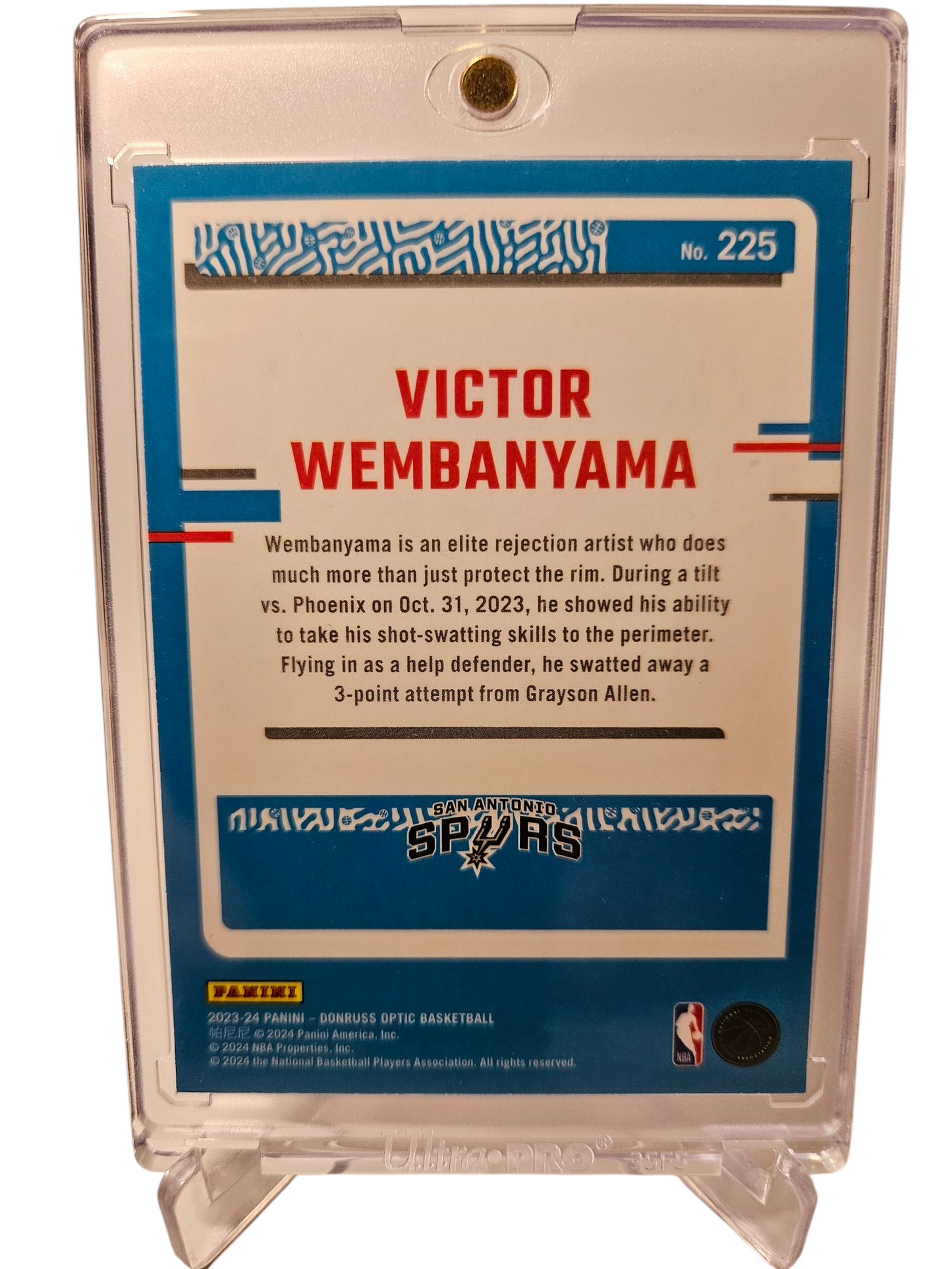 2023-24 Donruss Optic #225 Victor Wembanyama Rookie Card Rated Rookie