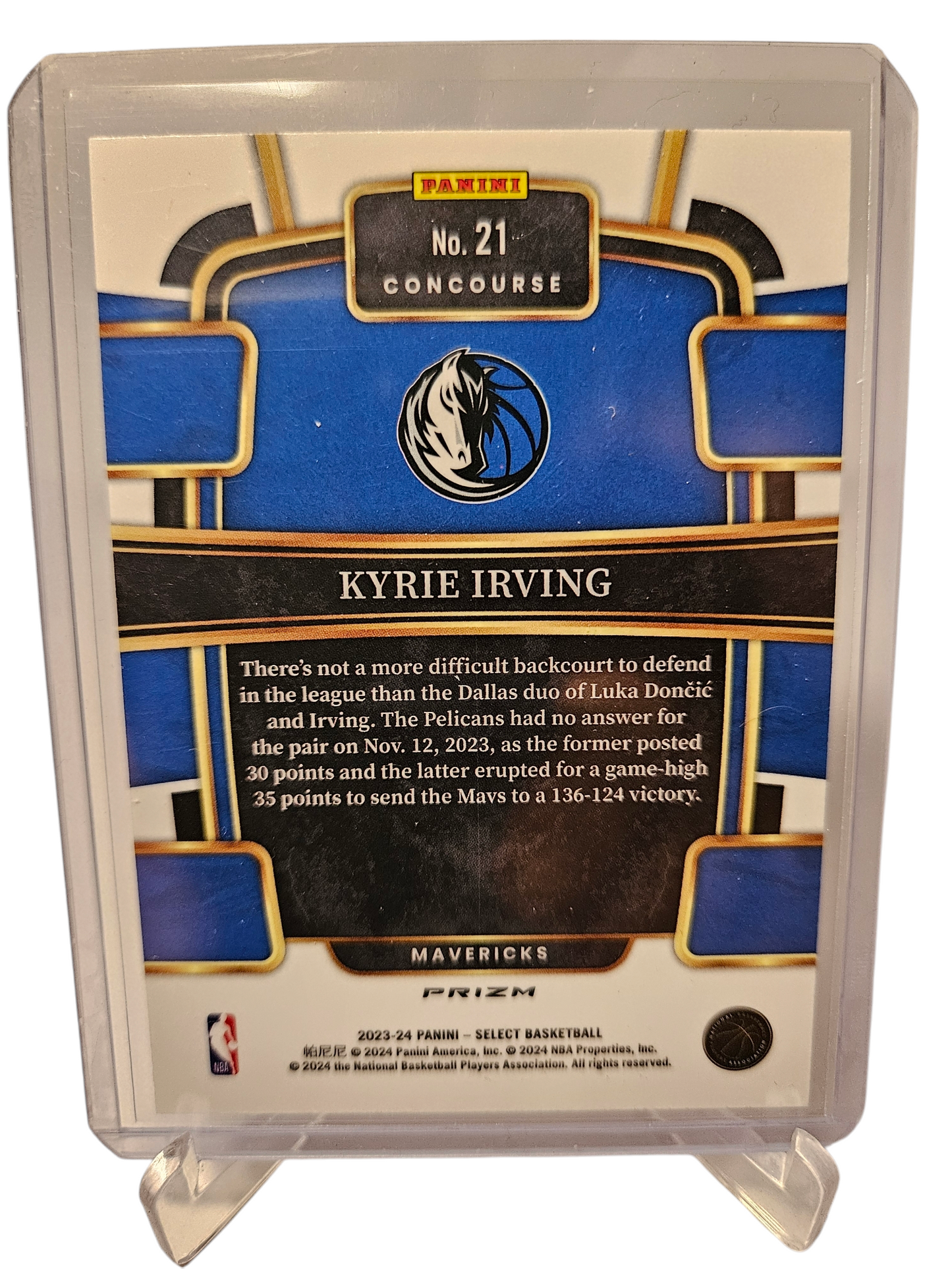 2023-24 Panini Select #21 Kyrie Irving Red Wave Prizm