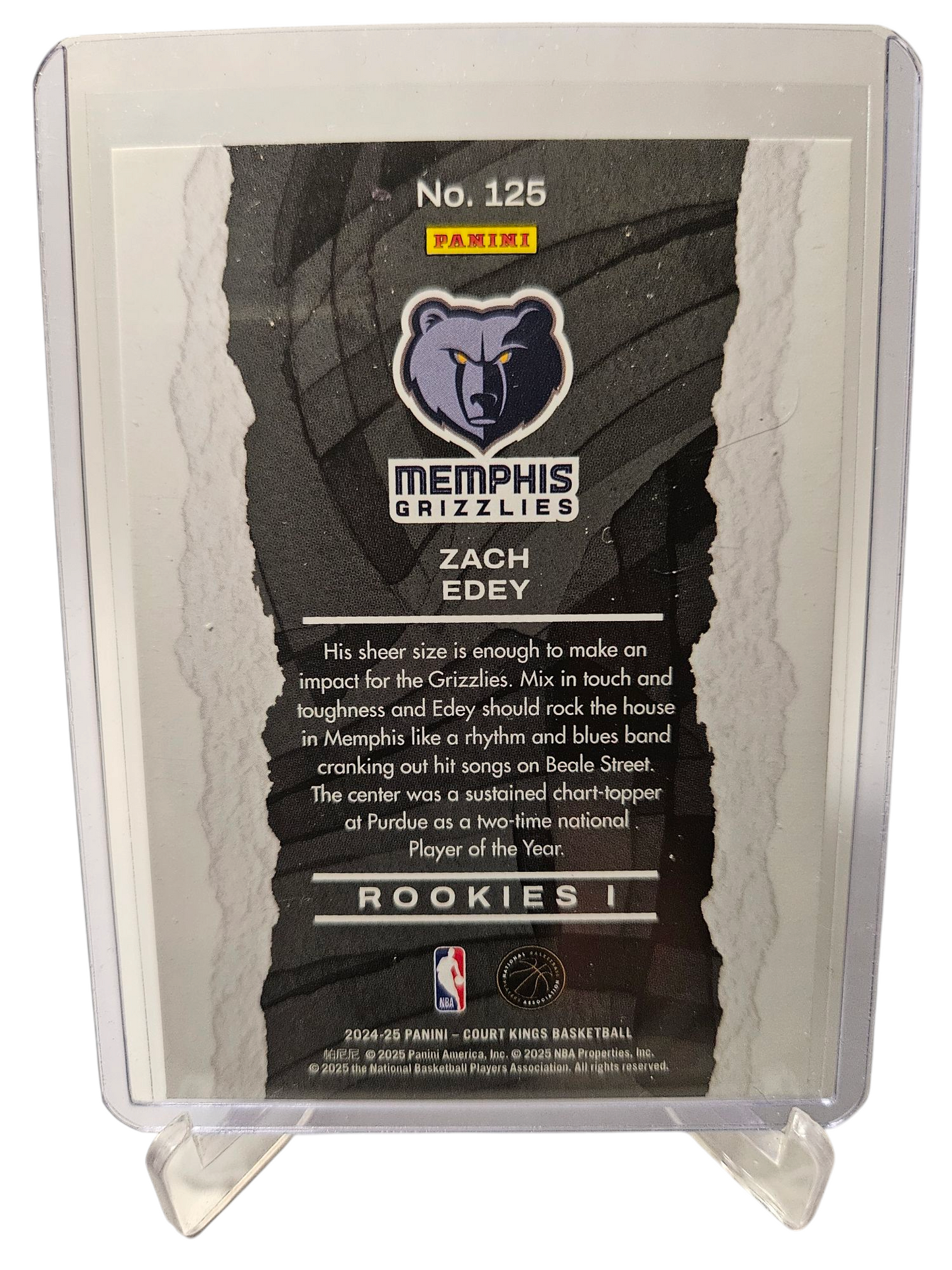 2024-25 Panini Court Kings #125 Zach Edey Rookie Card Rookies I