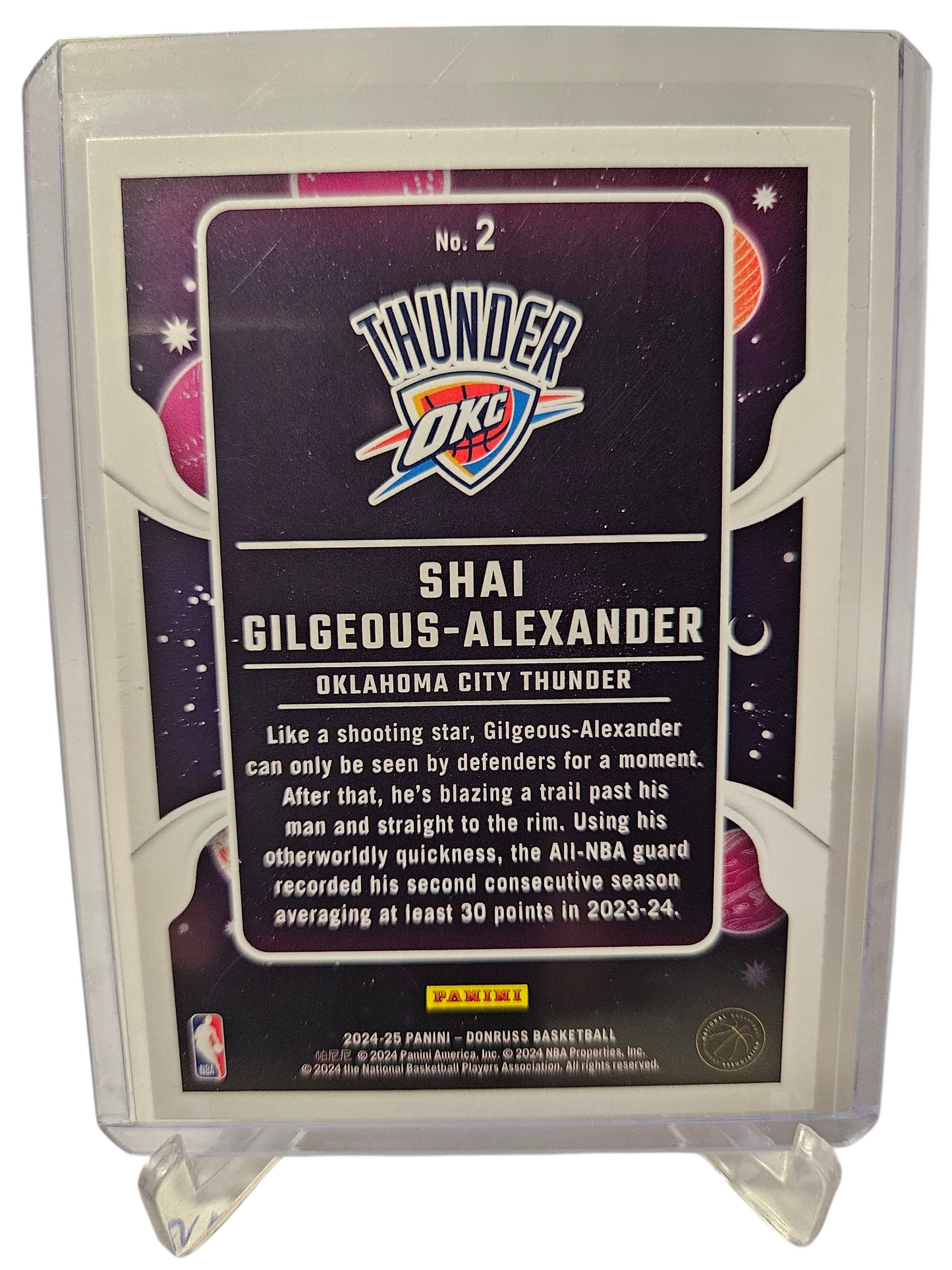 2024-25 Panini Donruss #2 Shai Gilgeous-Alexander Zero Gravity