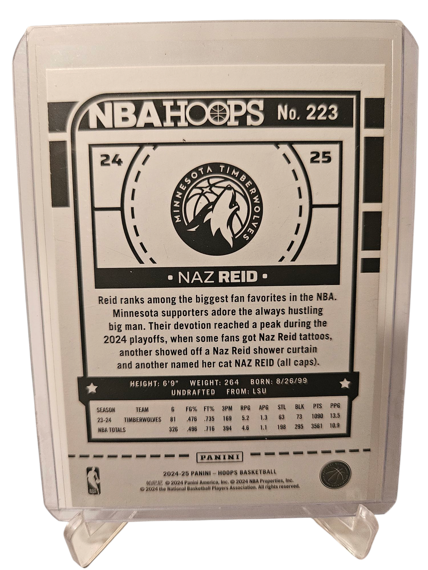 2024-25 Panini Hoope #223 Naz Reid Silver Holo