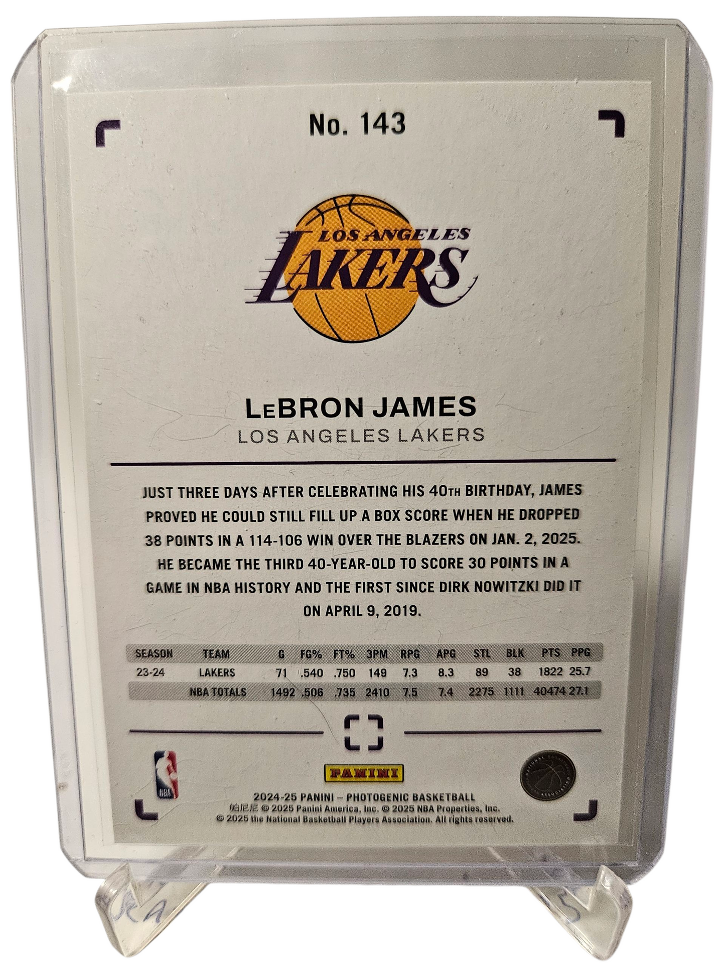 2024-25 Panini Photogenic #143 Lebron James with Bronny James