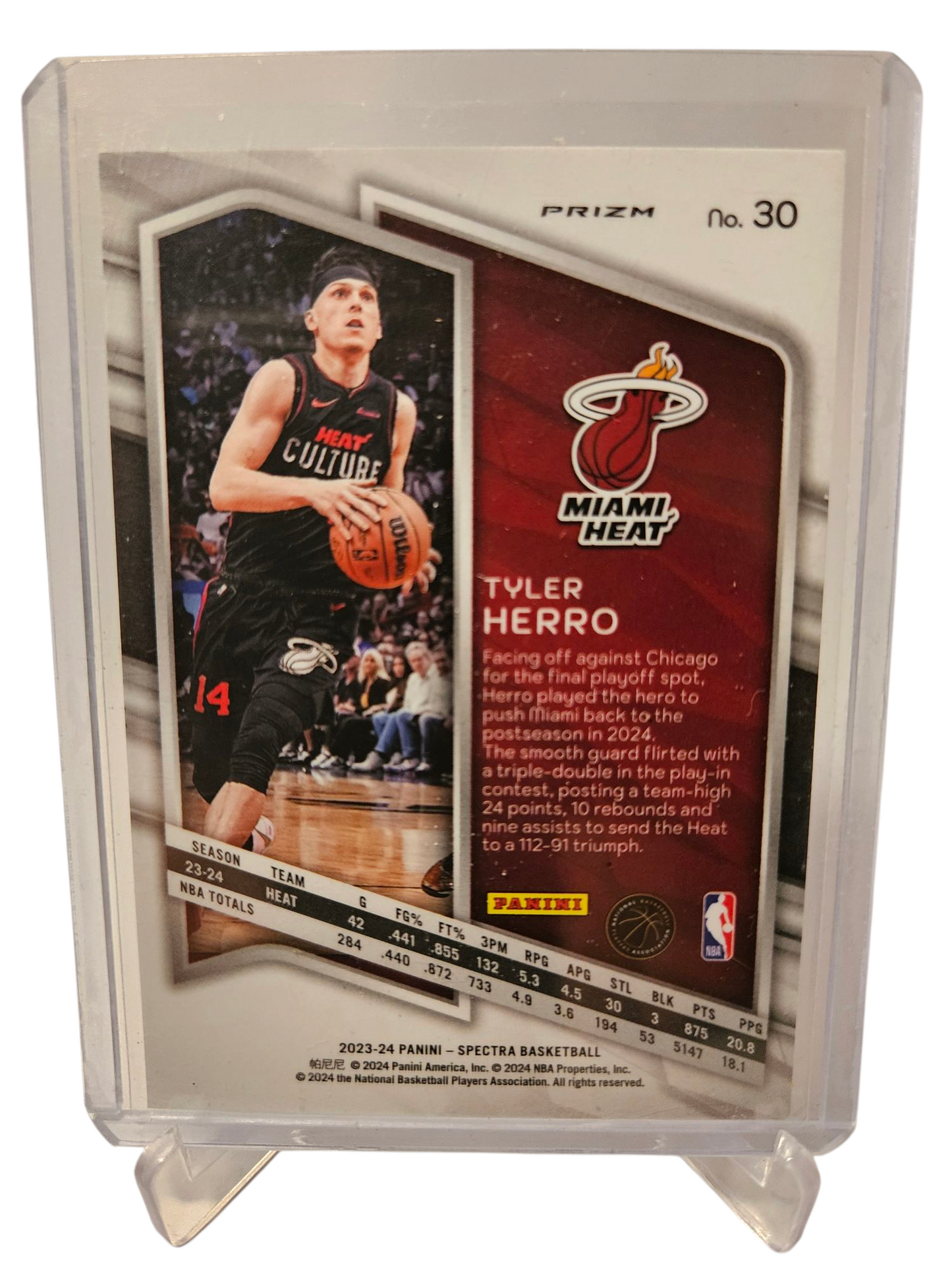 2023-24 Panini Spectra #30 Tyler Herro Hyper Prizm